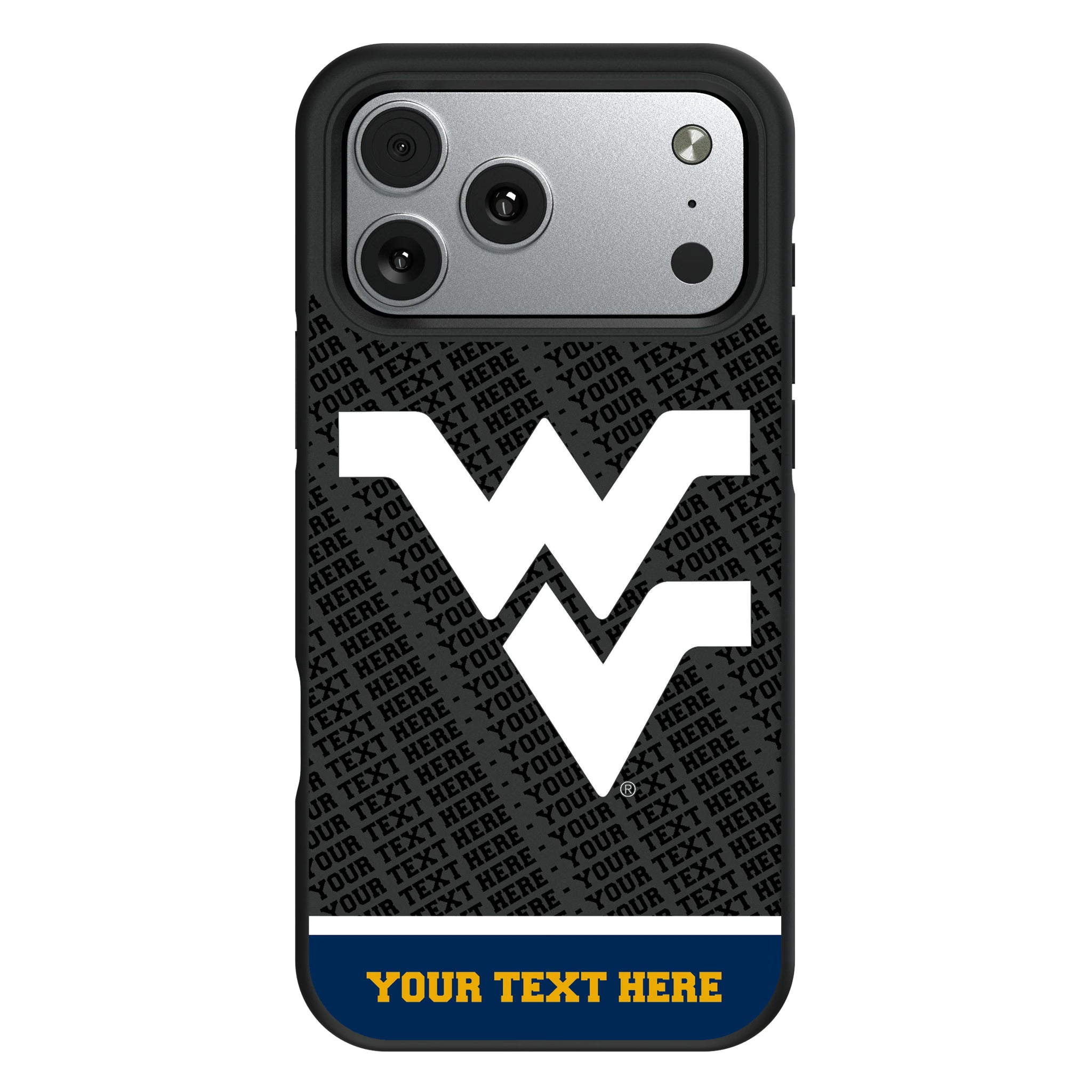 West Virginia University Mountaineers Personalized EndZone Plus iPhone Bump Phone Case for Apple iPhone#Device_iPhone 17 Pro Max