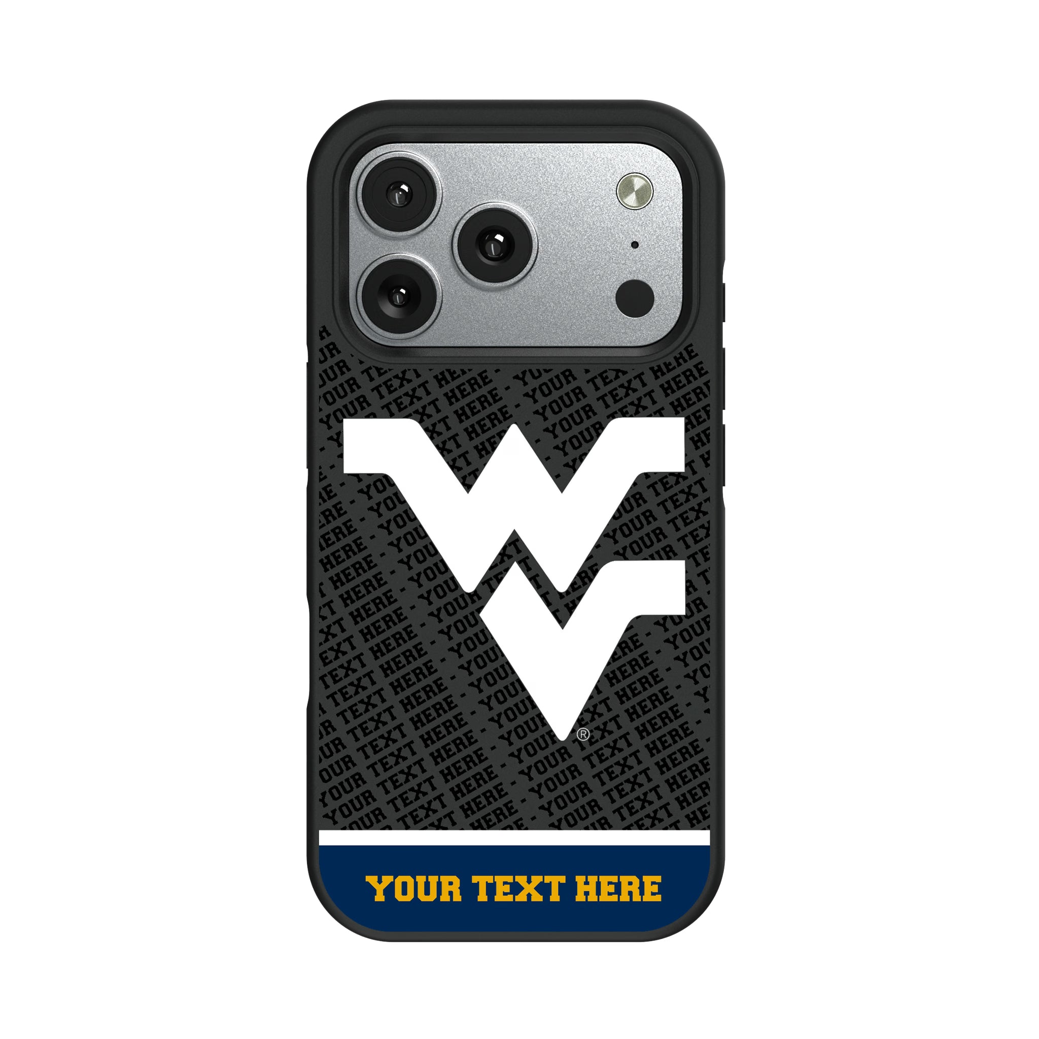 West Virginia University Mountaineers Personalized EndZone Plus iPhone Bump Phone Case for Apple iPhone#Device_iPhone 17 Pro