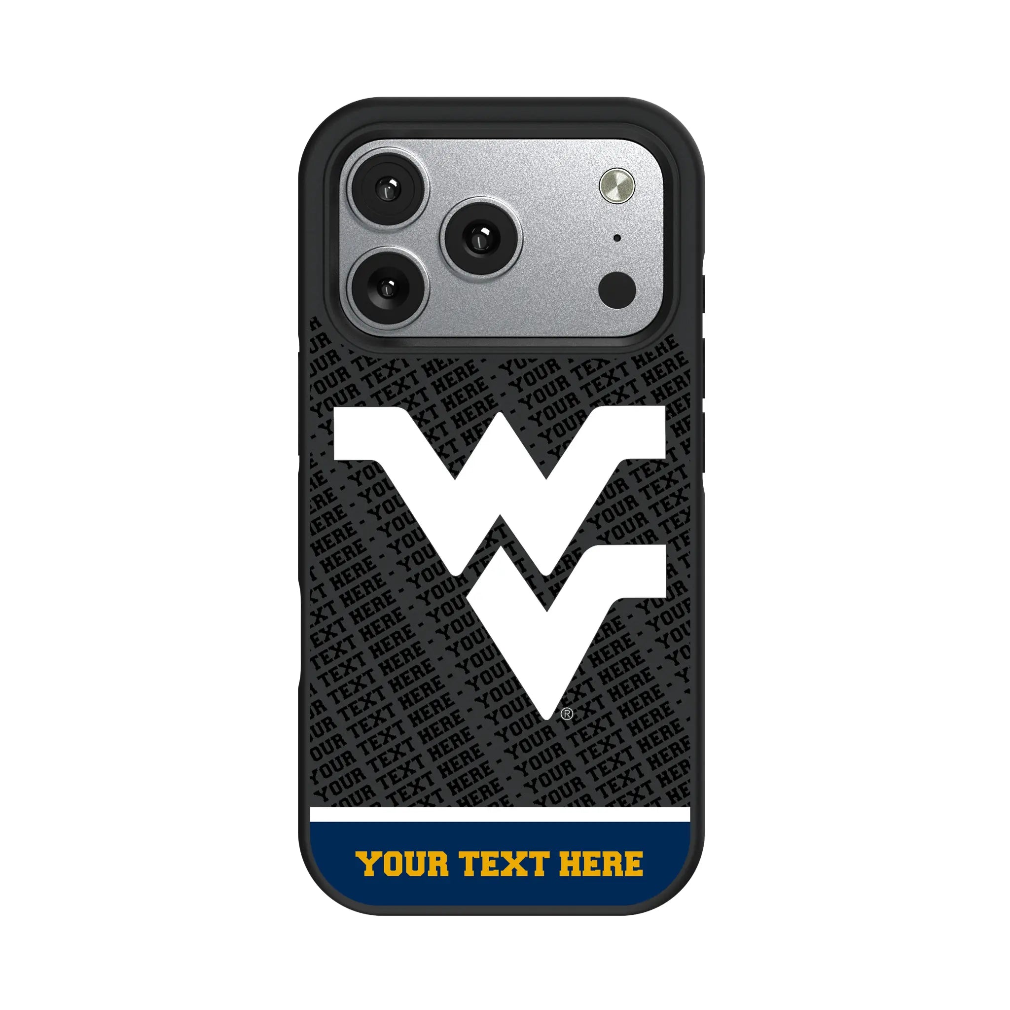 West Virginia University Mountaineers Personalized EndZone Plus iPhone Bump Phone Case for Apple iPhone#Device_iPhone 17 Pro