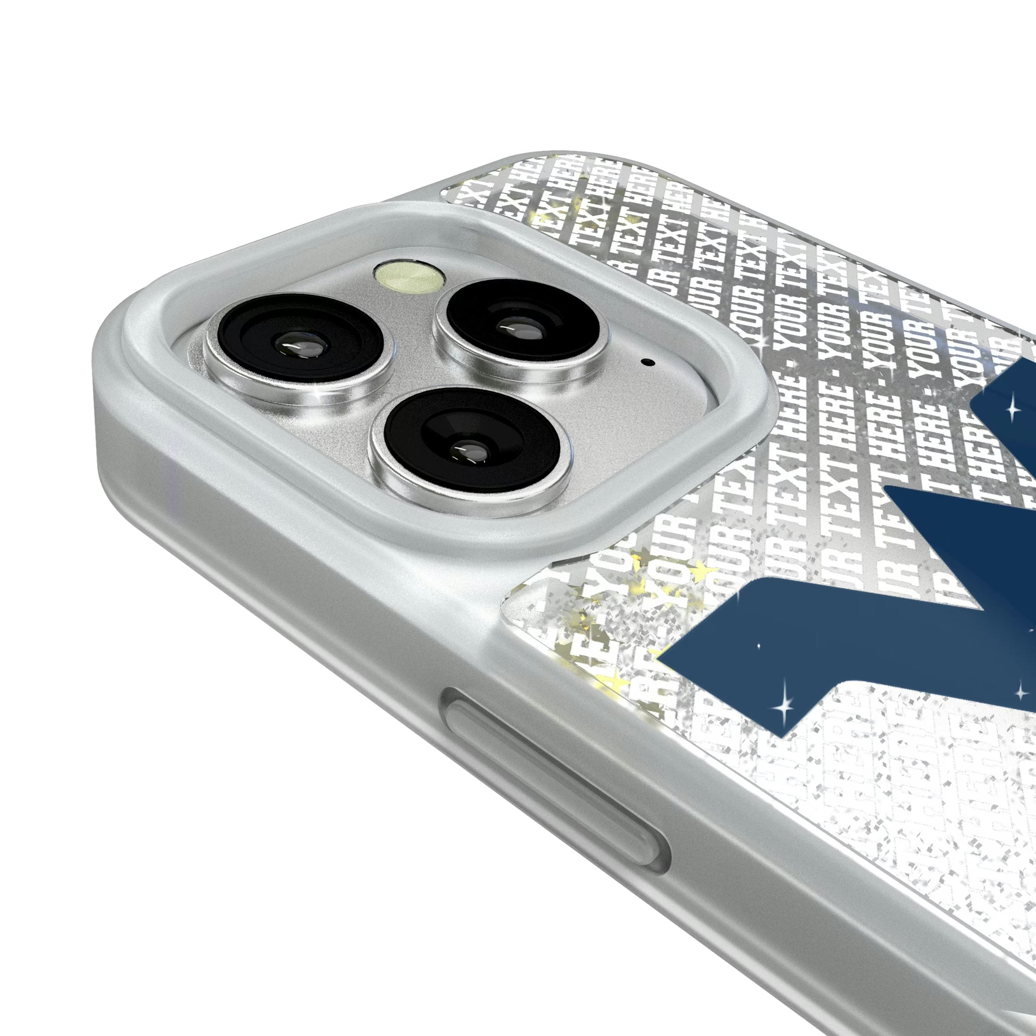 West Virginia University Mountaineers Personalized EndZone Plus iPhone Glitter Phone Case for Apple iPhone - Detail#Device_iPhone 16 Pro