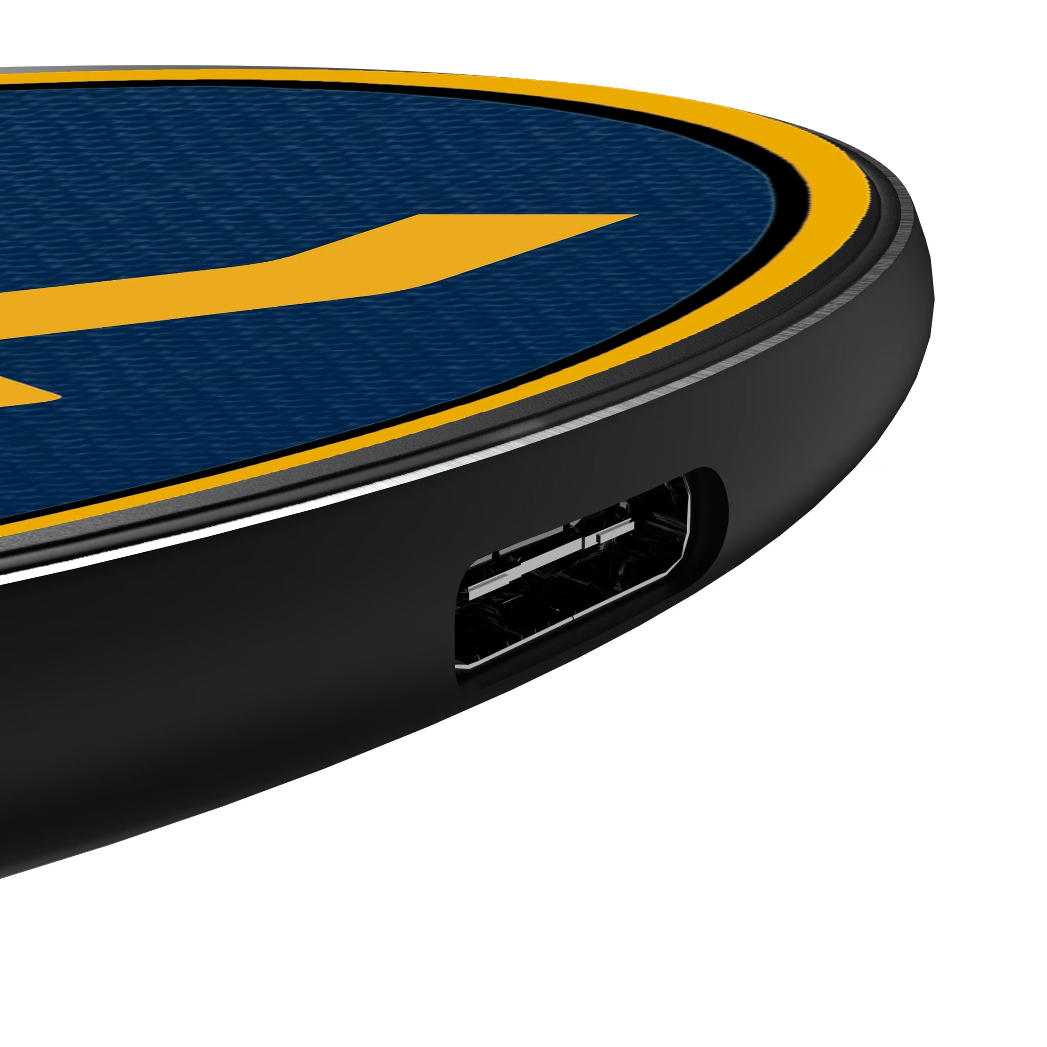West Virginia University Mountaineers Personalized Endzone Solid 15-Watt Wireless Charger - Detail