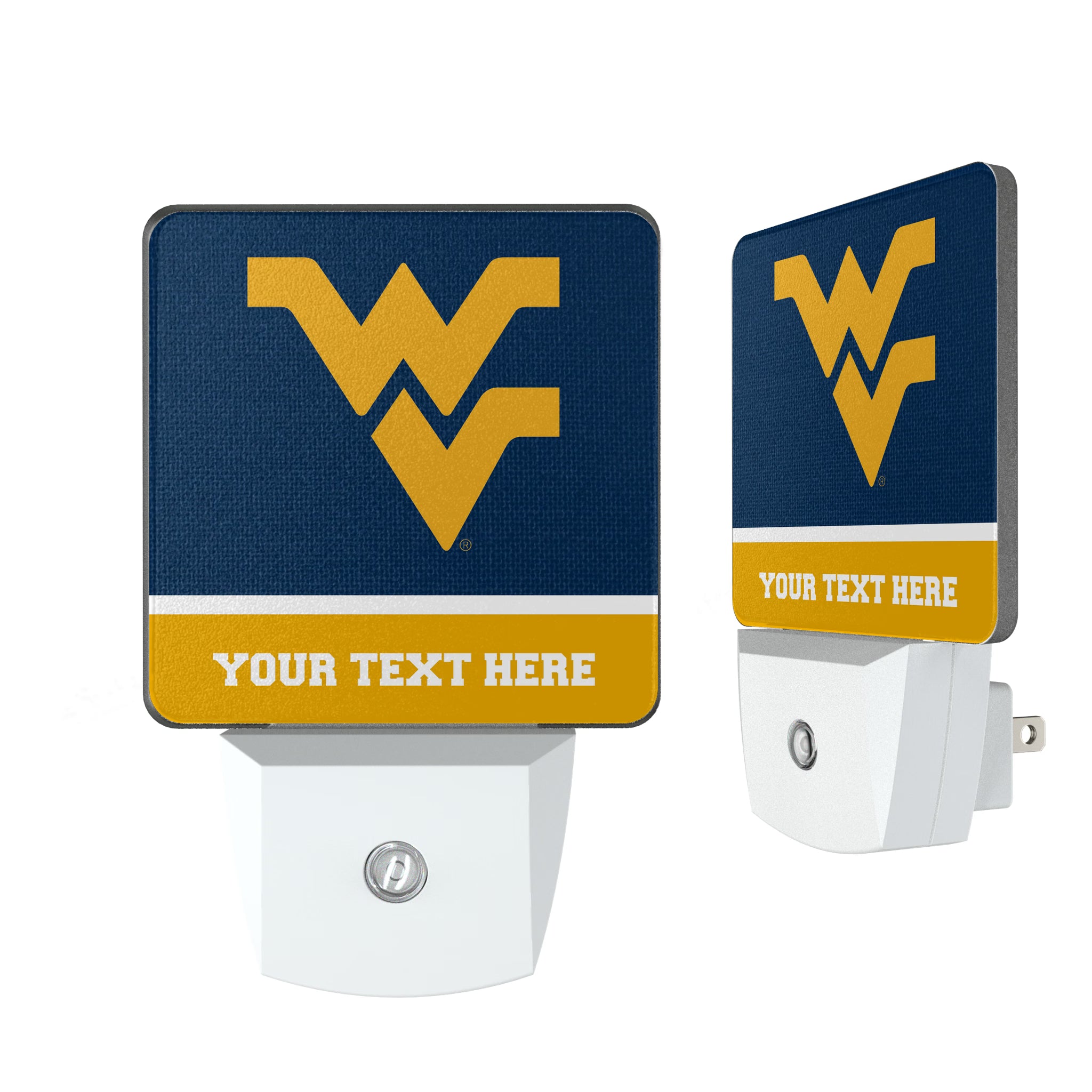 West Virginia University Mountaineers Personalized Endzone Solid Night Light 2-Pack