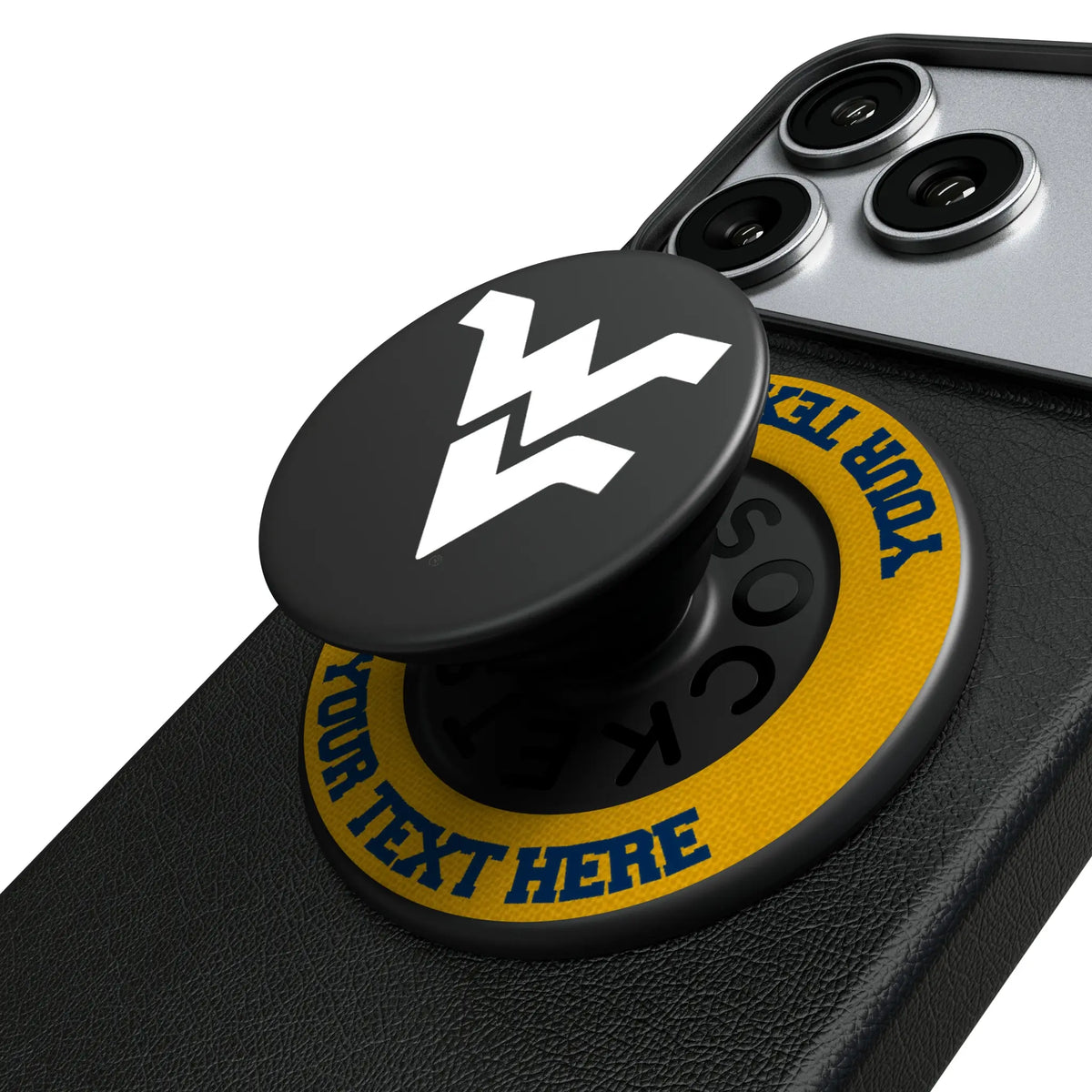West Virginia University Mountaineers Personalized Endzone Solid Popsockets Round Magnetic