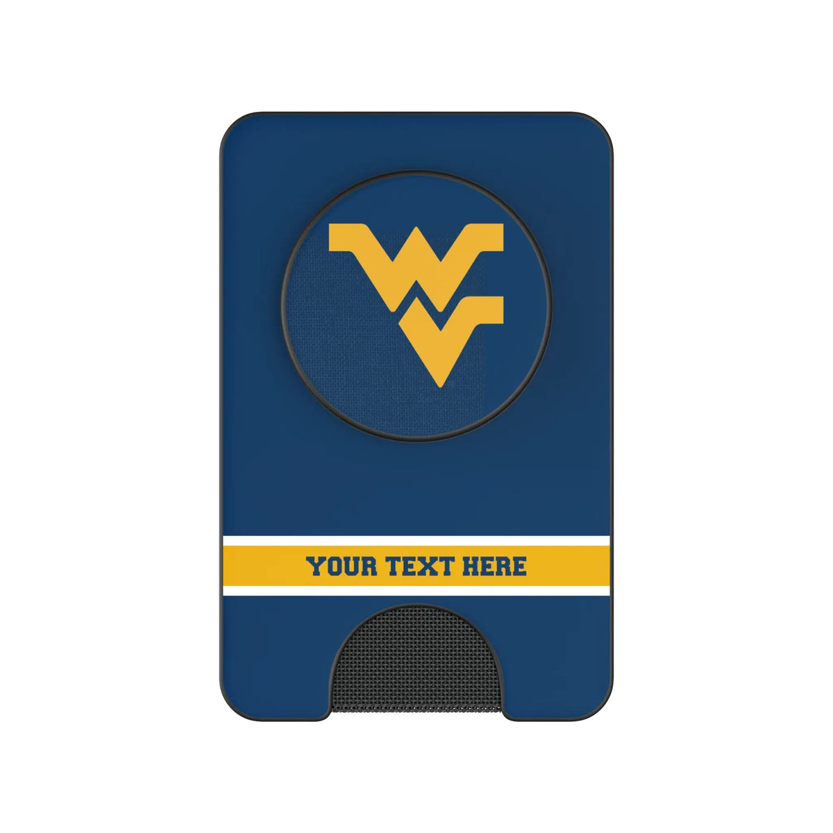 West Virginia University Mountaineers Personalized Endzone Solid Popsockets Wallet Magnetic
