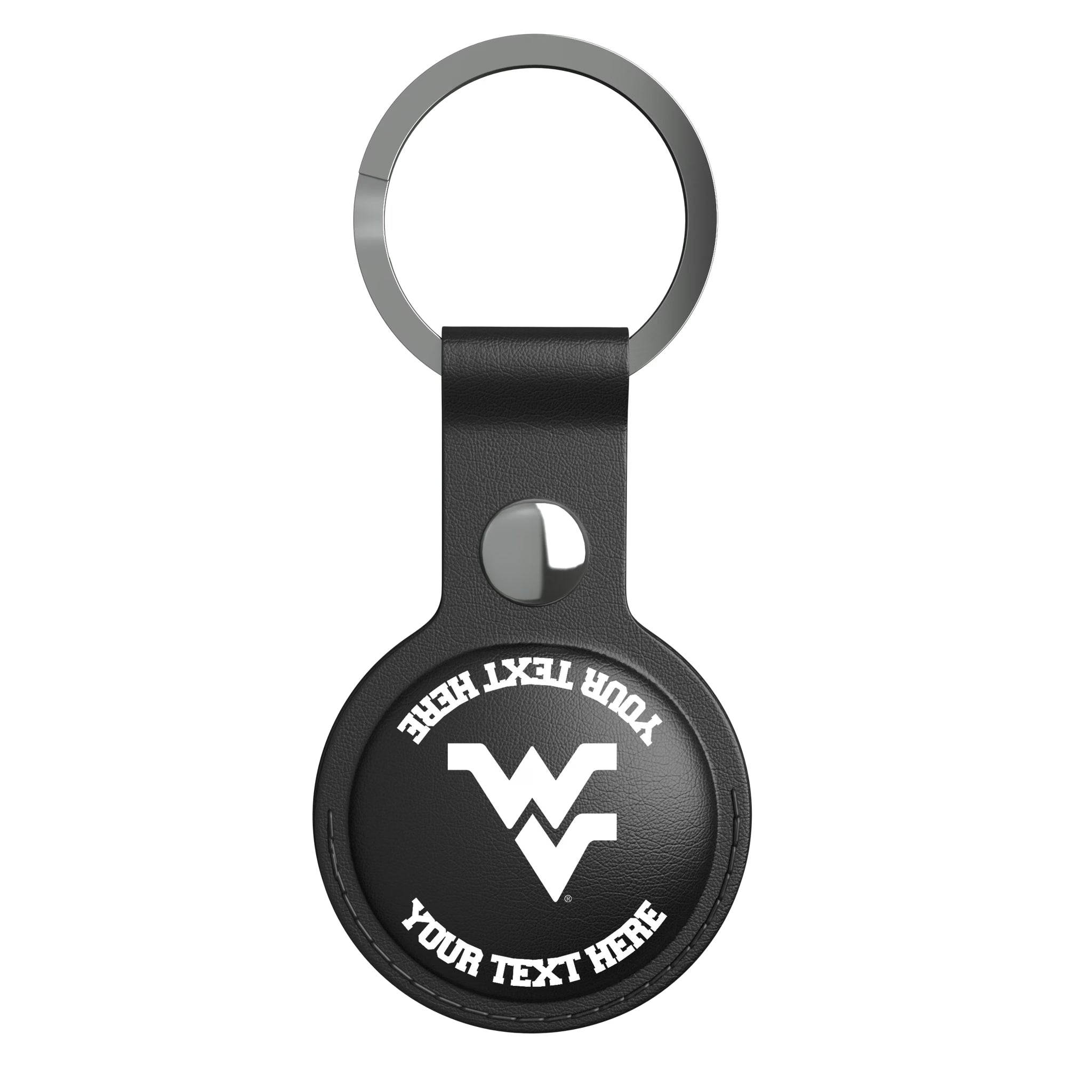 West Virginia University Mountaineers Personalized Insignia AirTag Black Airtag Holder