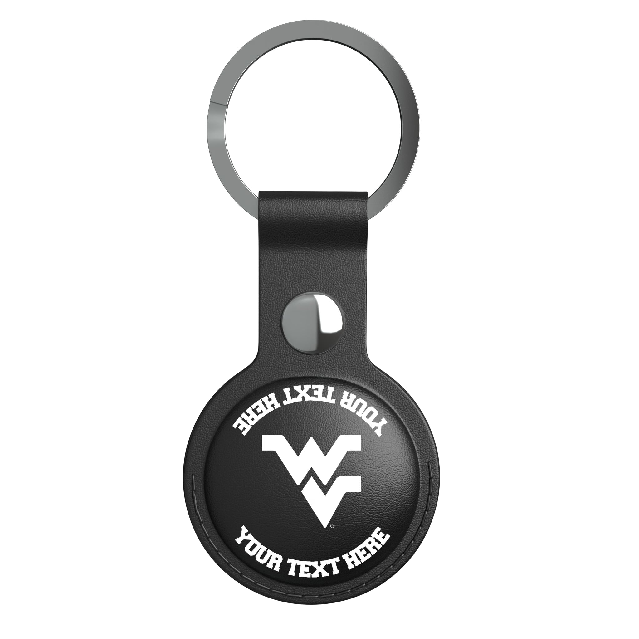 West Virginia University Mountaineers Personalized Insignia AirTag Black Airtag Holder