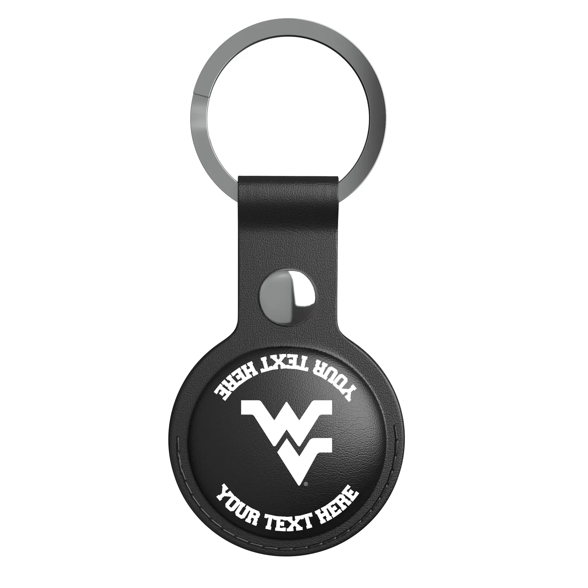West Virginia University Mountaineers Personalized Insignia AirTag Black Airtag Holder