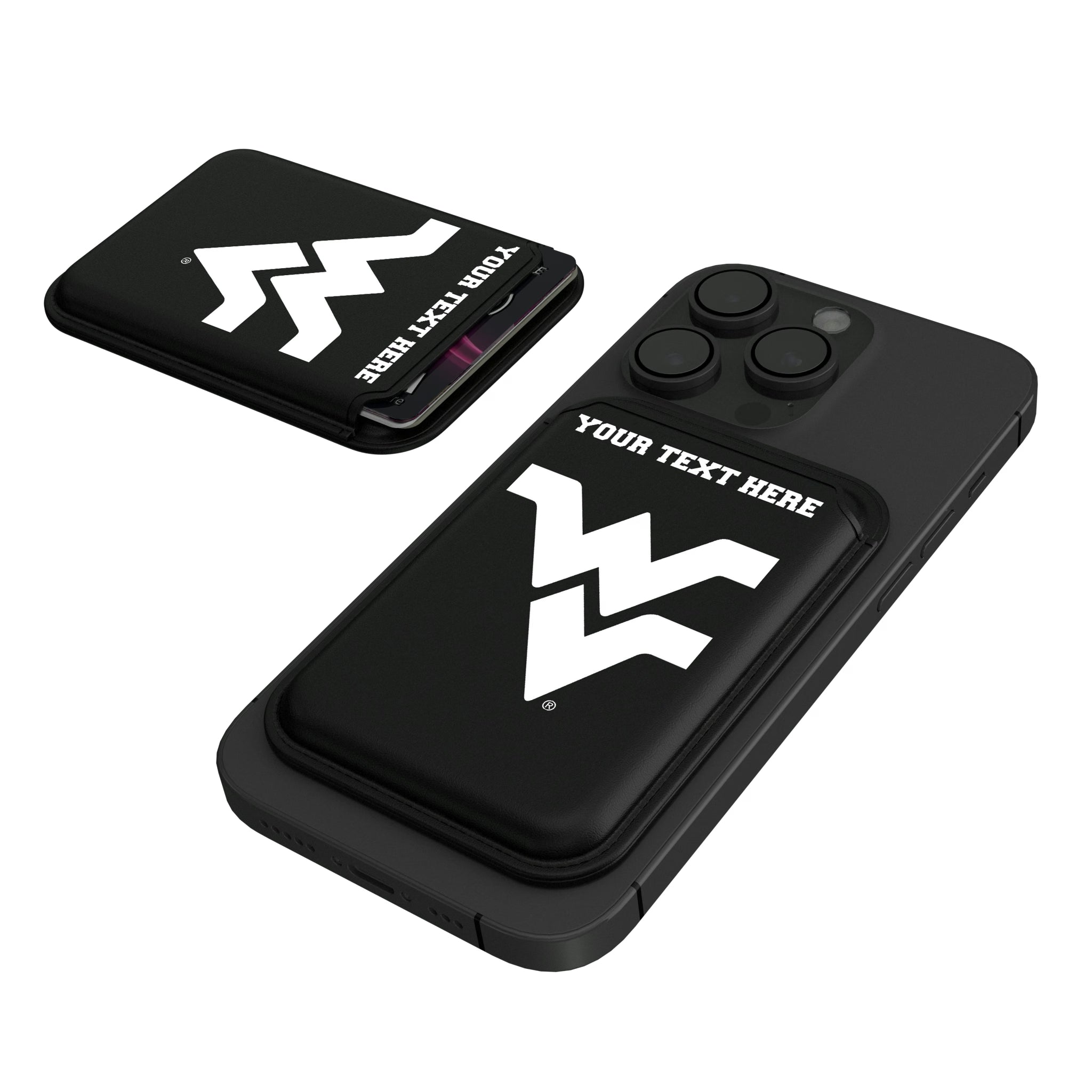 West Virginia University Mountaineers Personalized Insignia Black Magnetic Credit Card Wallet