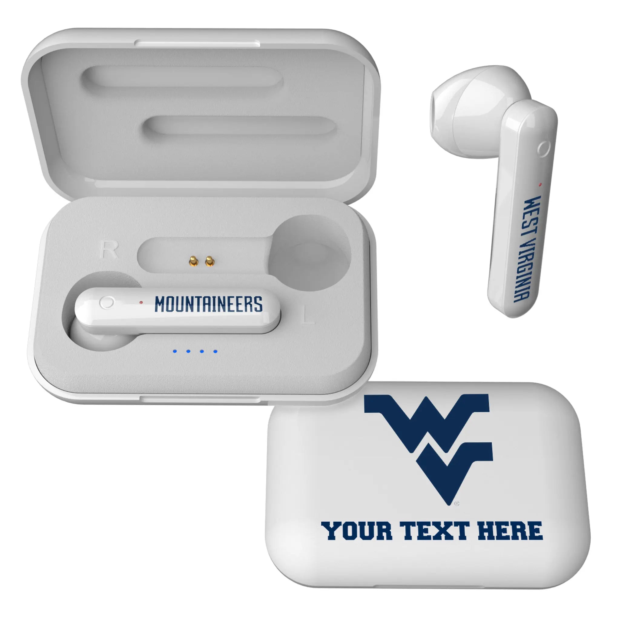 West Virginia University Mountaineers Personalized Insignia Wireless TWS Earbuds