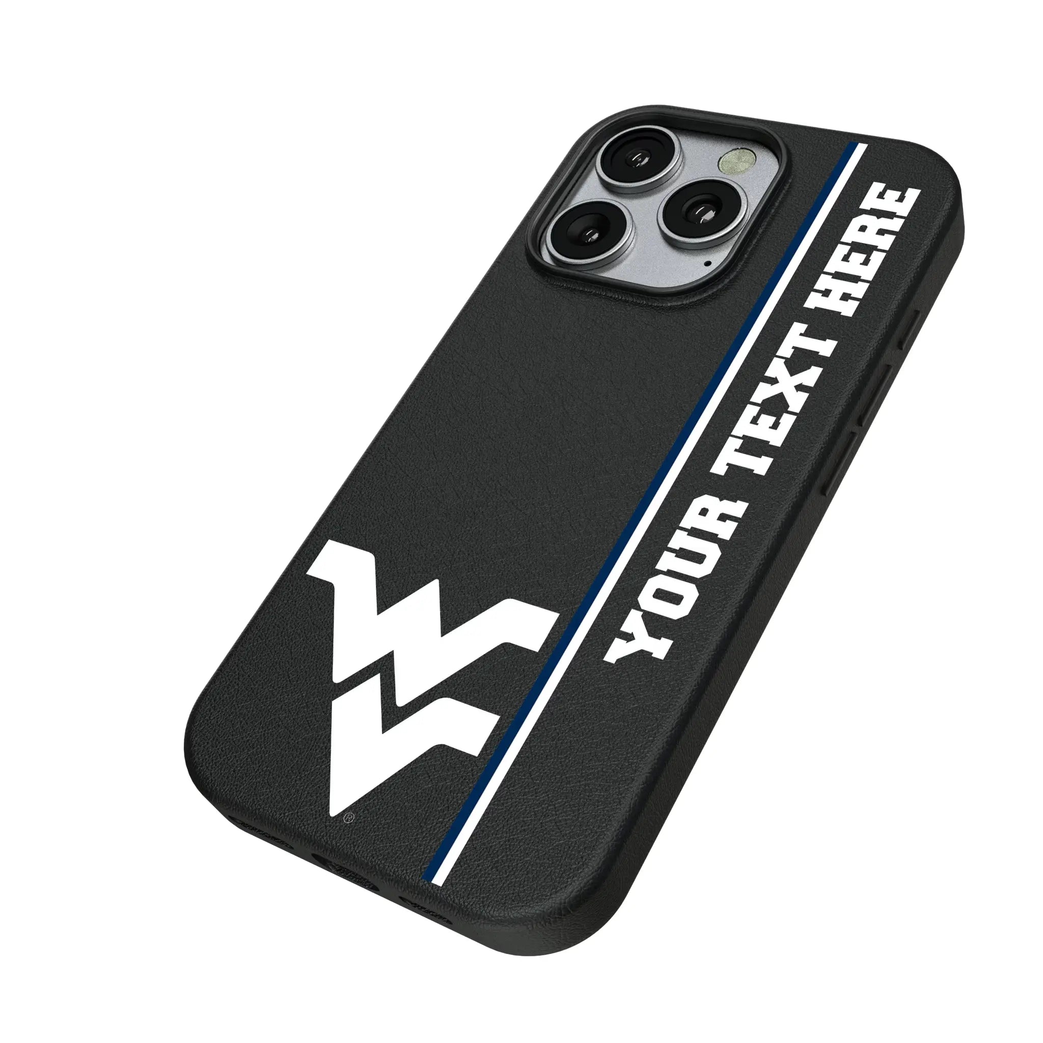 West Virginia University Mountaineers Personalized Sidebard iPhone MagSafe Compatible Phone Case for Apple iPhone - Isometric View