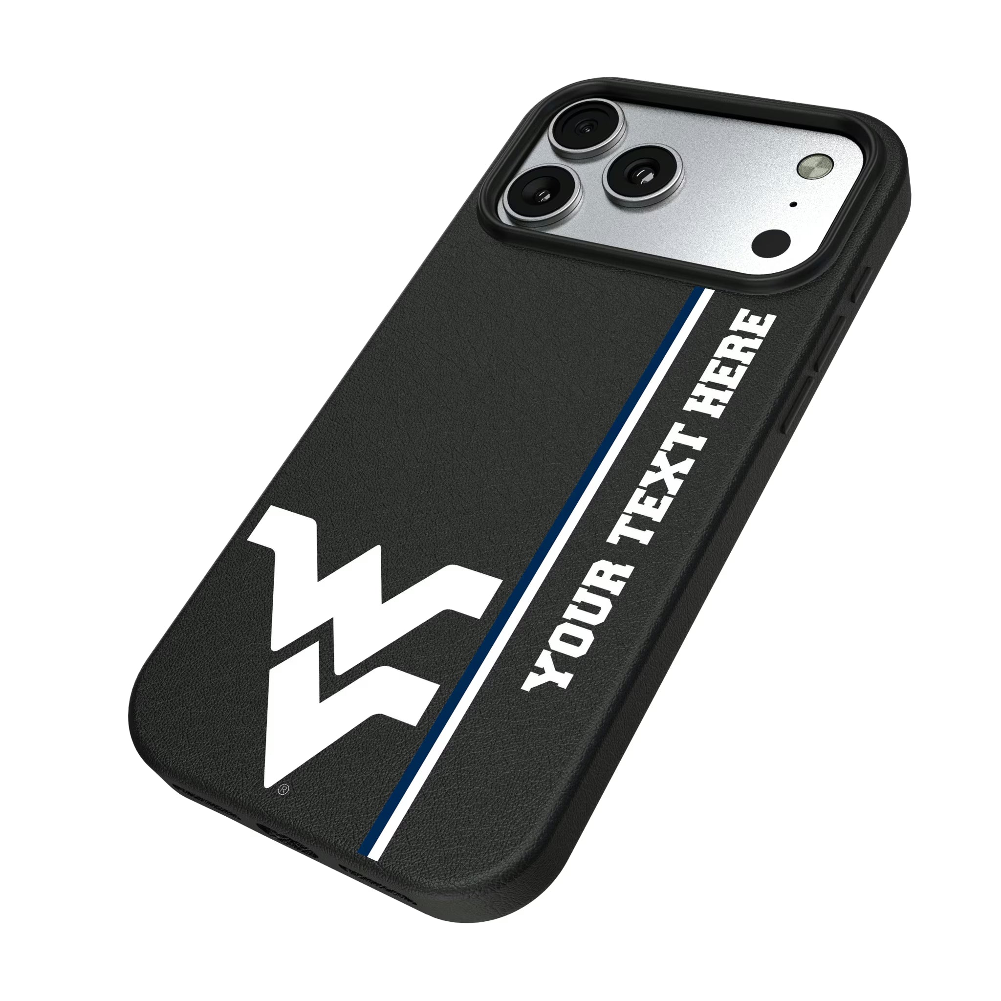 West Virginia University Mountaineers Personalized Sidebard iPhone MagSafe Compatible Phone Case for Apple iPhone - Isometric View#Device_iPhone 17 Pro Max