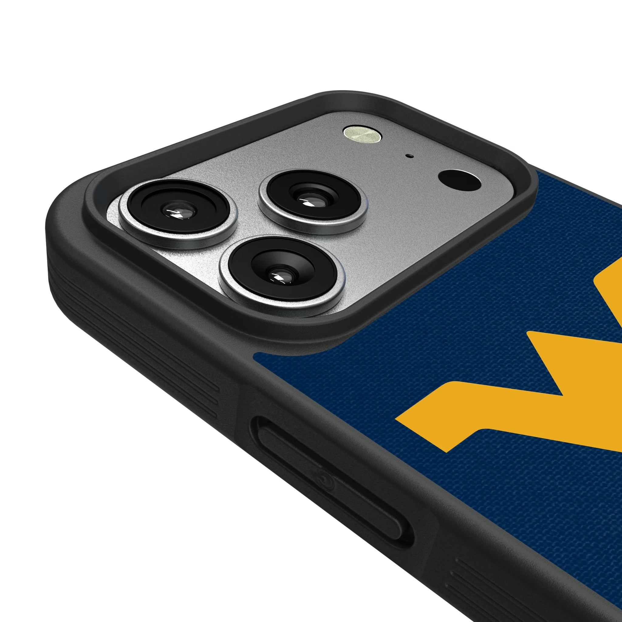 West Virginia University Mountaineers Personalized Stripe iPhone Bump Phone Case for Apple iPhone - Detail#Device_iPhone 17 Pro