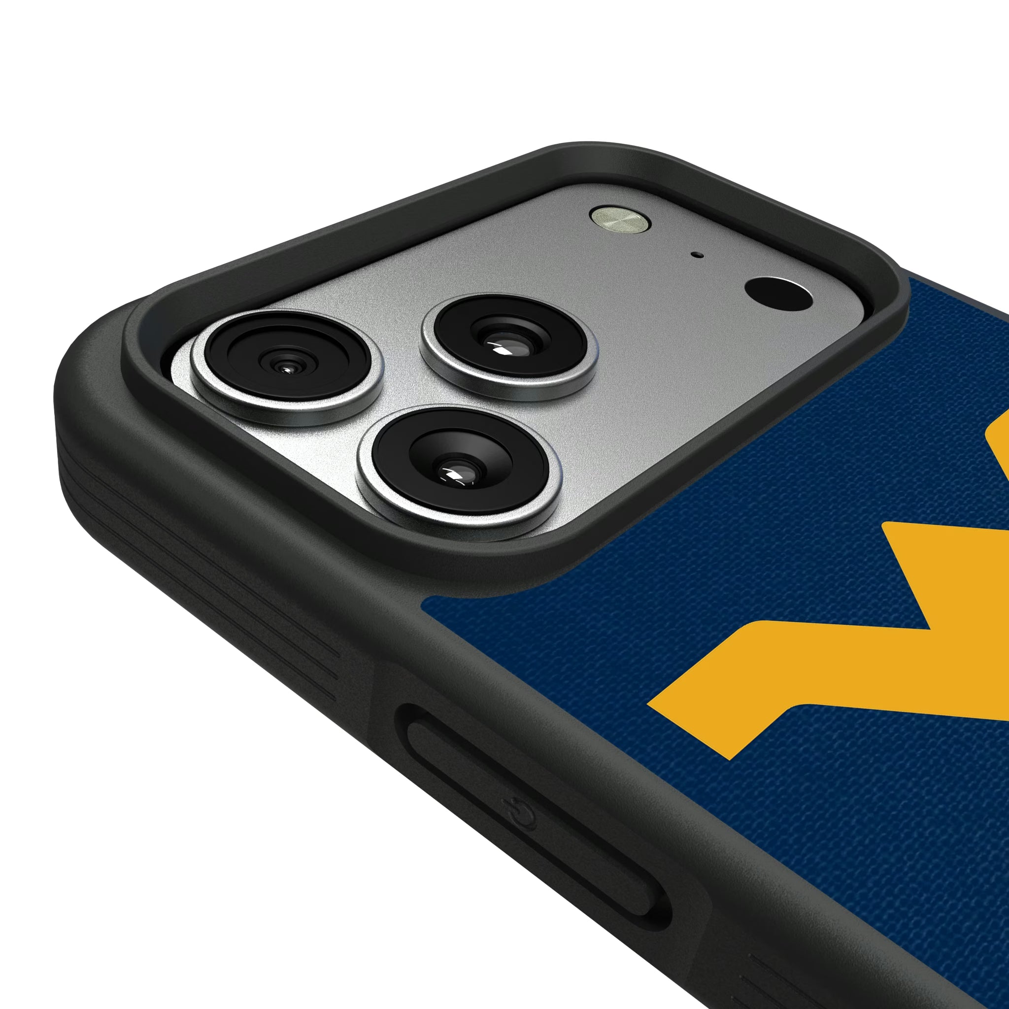 West Virginia University Mountaineers Personalized Stripe iPhone Bump Phone Case for Apple iPhone - Detail#Device_iPhone 17 Pro Max
