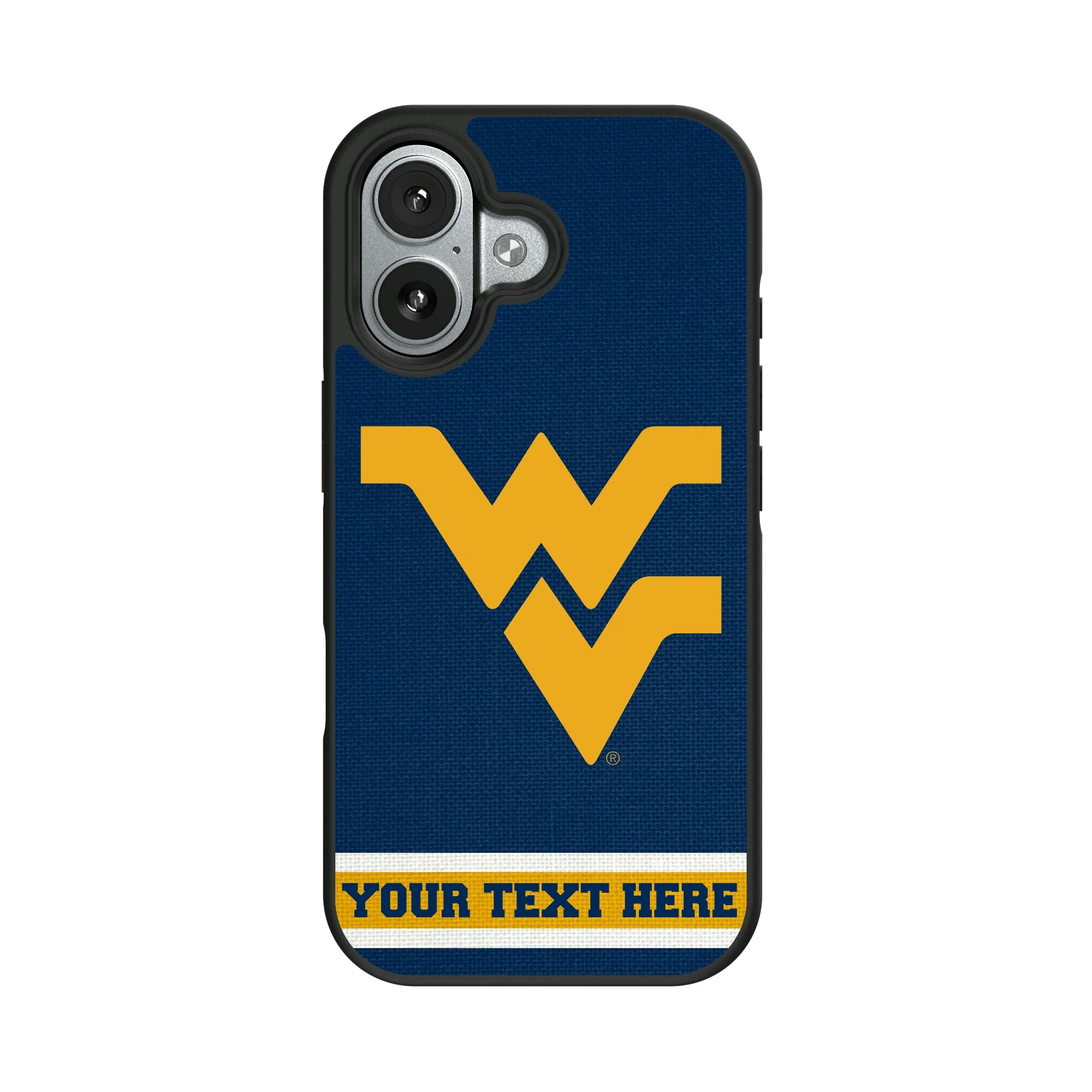 West Virginia University Mountaineers Personalized Stripe iPhone Bump Phone Case for Apple iPhone#Device_iPhone 17