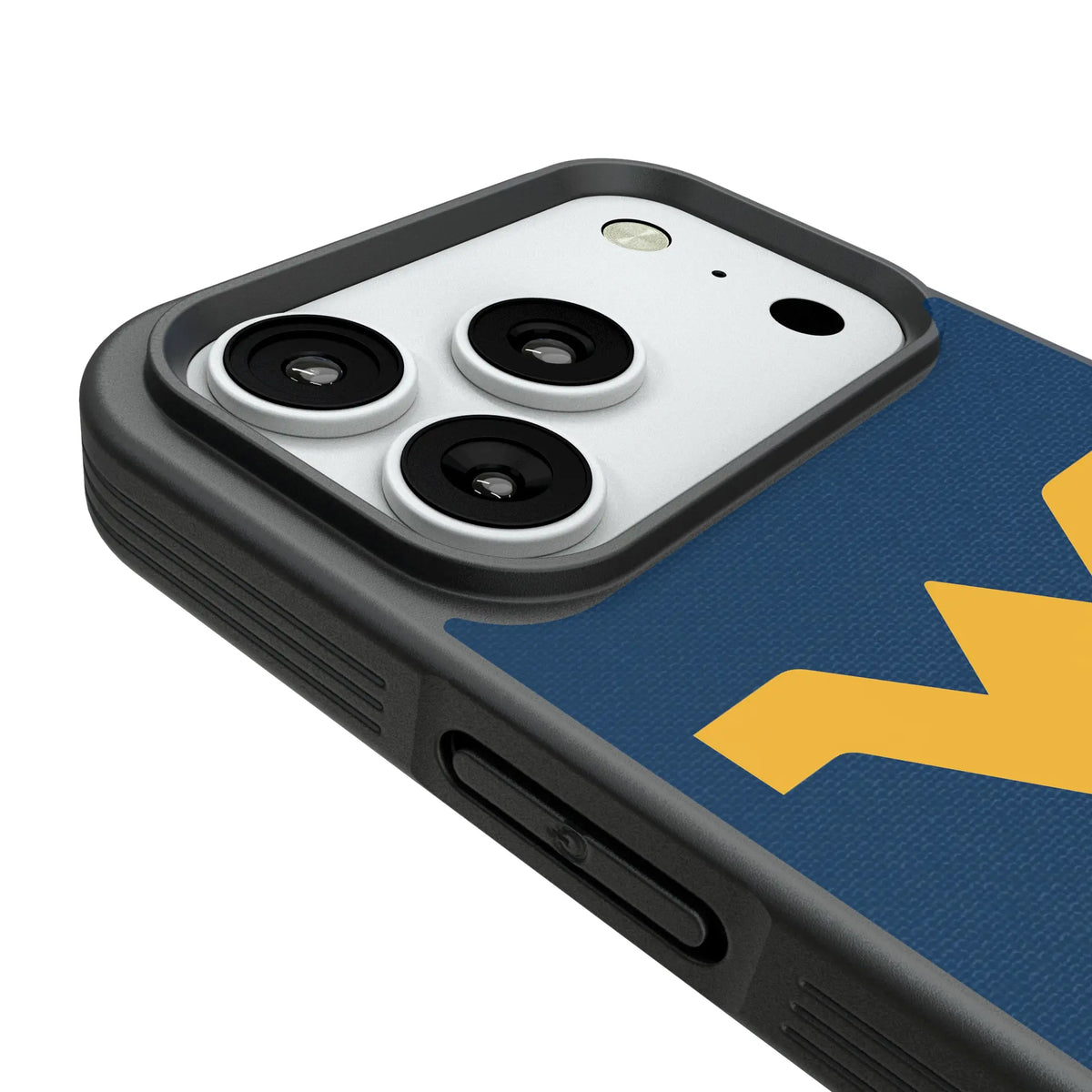 West Virginia University Mountaineers Personalized Stripe iPhone Bump Phone Case for Apple iPhone - Detail#Device_iPhone 18 Pro