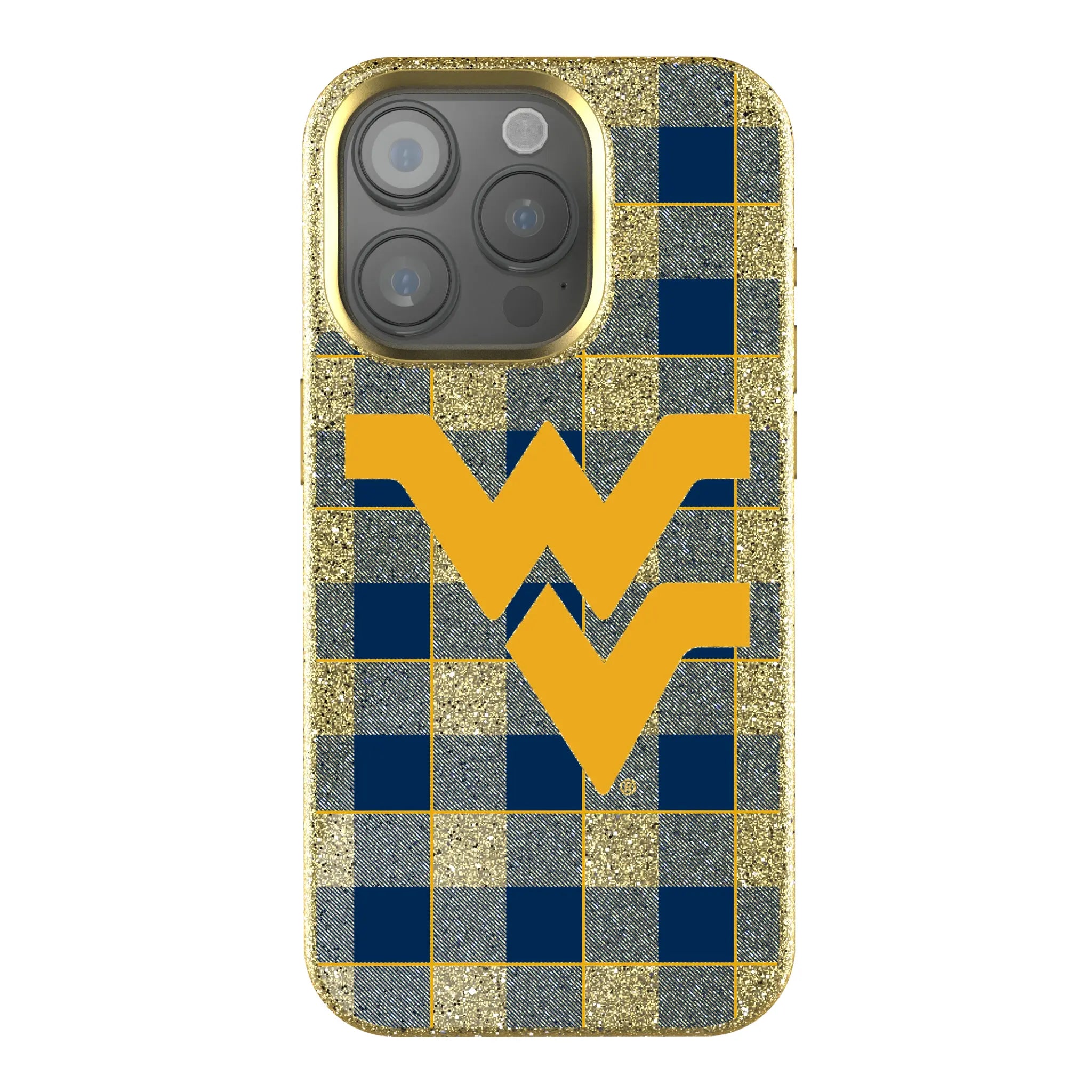 West Virginia University Mountaineers Plaid iPhone Bling Phone Case for Apple iPhone
