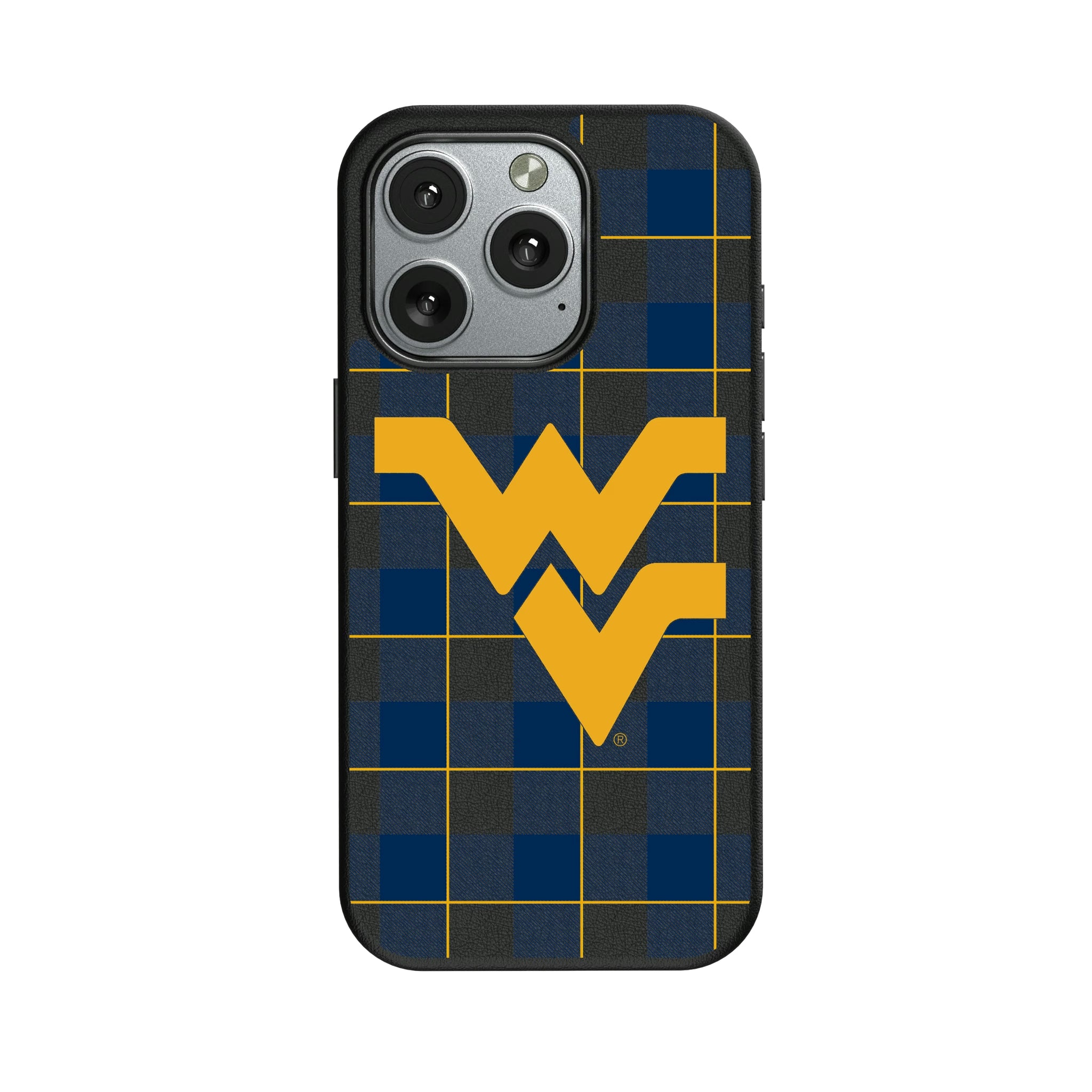 West Virginia University Mountaineers Plaid iPhone MagSafe Compatible Phone Case for Apple iPhone