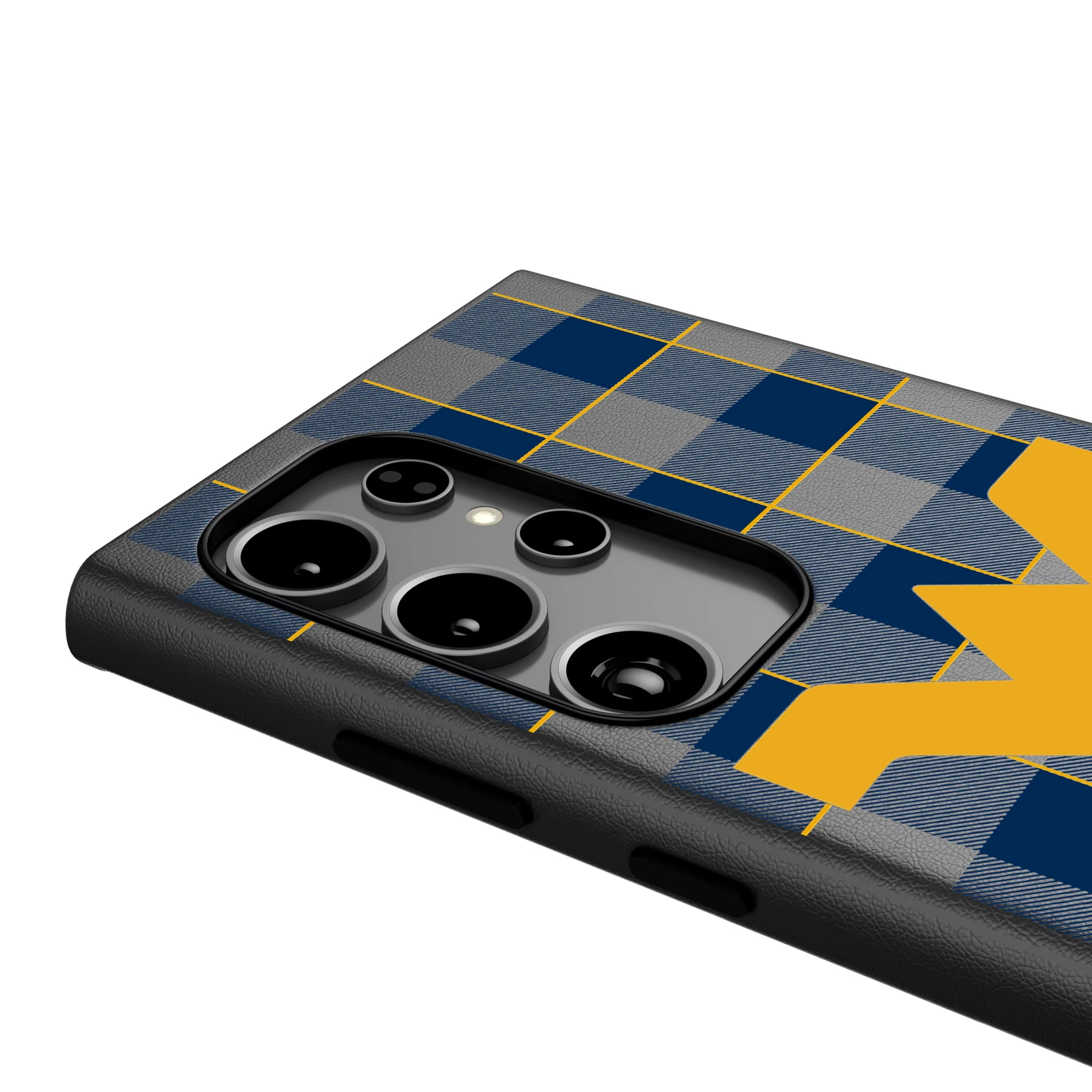 West Virginia University Mountaineers Plaid Galaxy MagSafe Compatible Phone Case for Samsung Galaxy - Detail