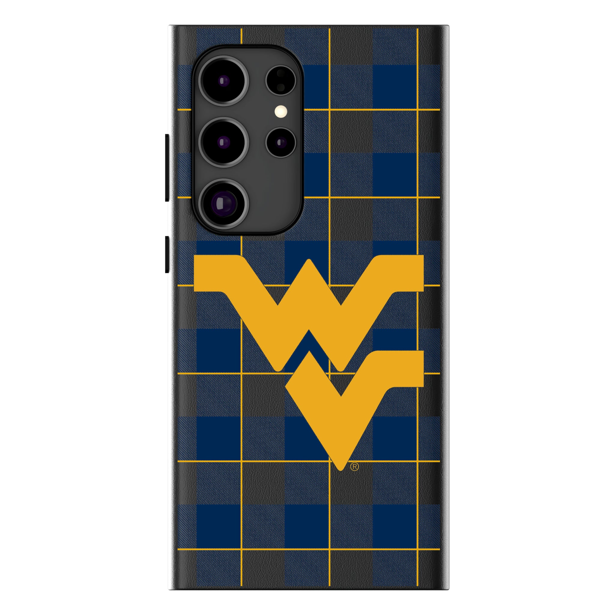 West Virginia University Mountaineers Plaid Galaxy MagSafe Compatible Phone Case for Samsung Galaxy