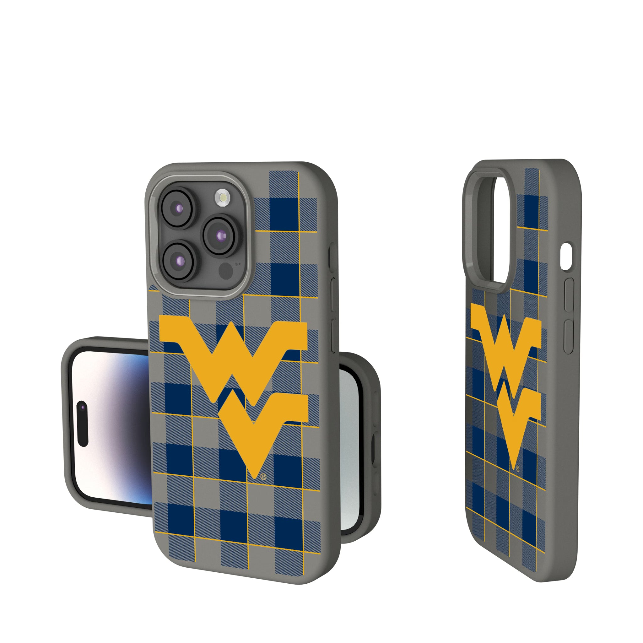 West Virginia University Mountaineers Plaid iPhone Soft Touch Phone Case for Apple iPhone