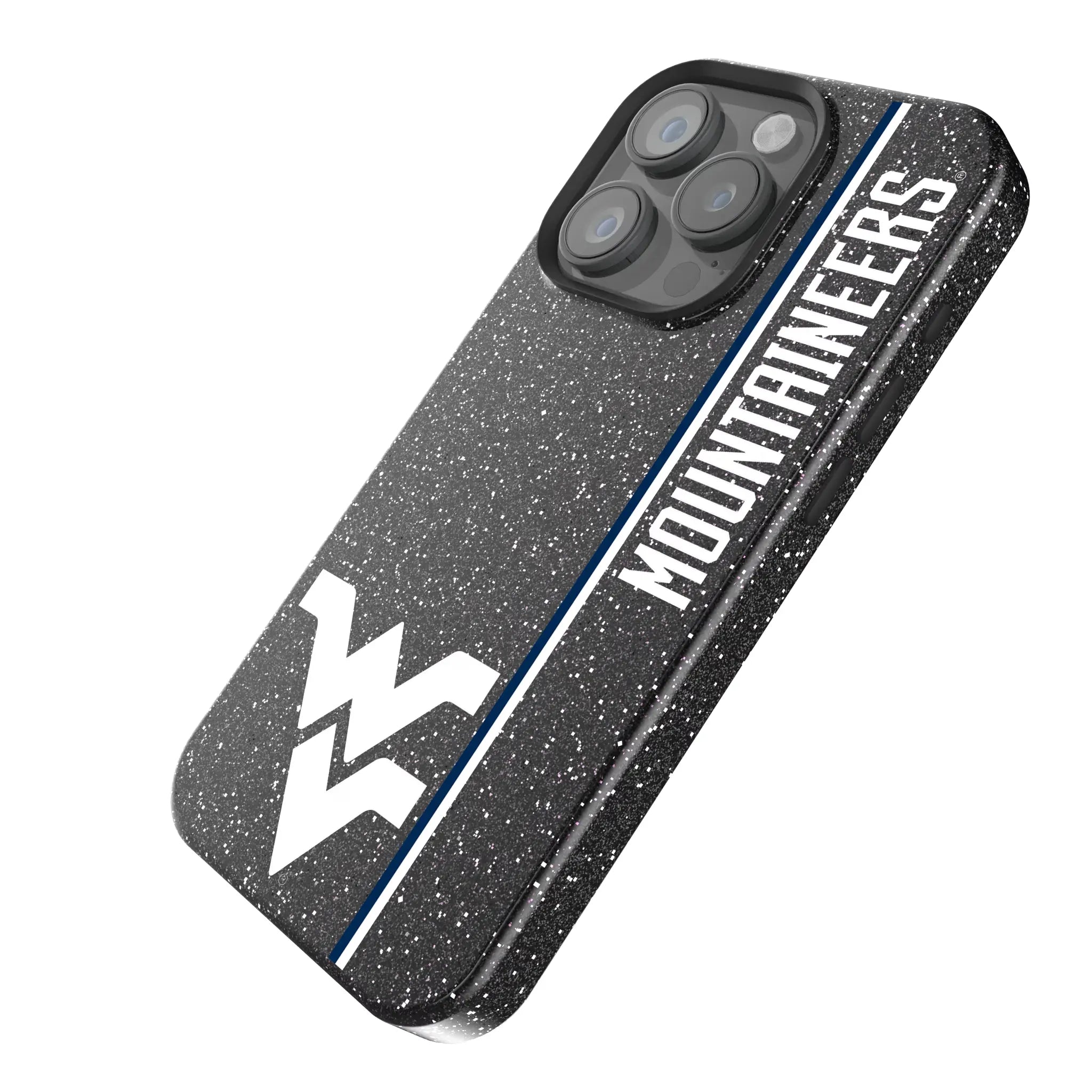 West Virginia University Mountaineers Sidebar iPhone Bling Phone Case for Apple iPhone - Isometric View