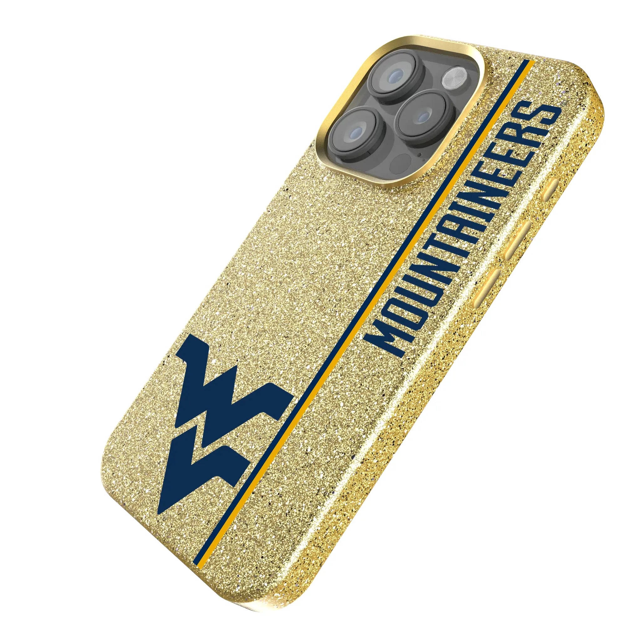 West Virginia University Mountaineers Sidebar iPhone Bling Phone Case for Apple iPhone - Isometric View