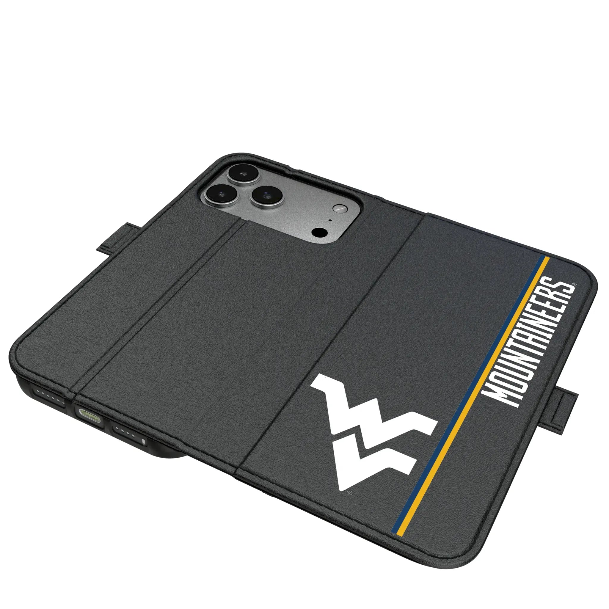 West Virginia University Mountaineers Sidebar iPhone Folio Phone Case for Apple iPhone#Device_iPhone 17 Pro Max
