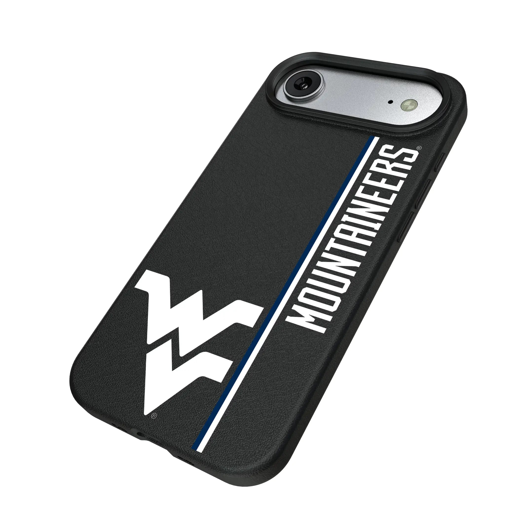 West Virginia University Mountaineers Sidebar iPhone MagSafe Compatible Phone Case for Apple iPhone - Isometric View#Device_iPhone Air