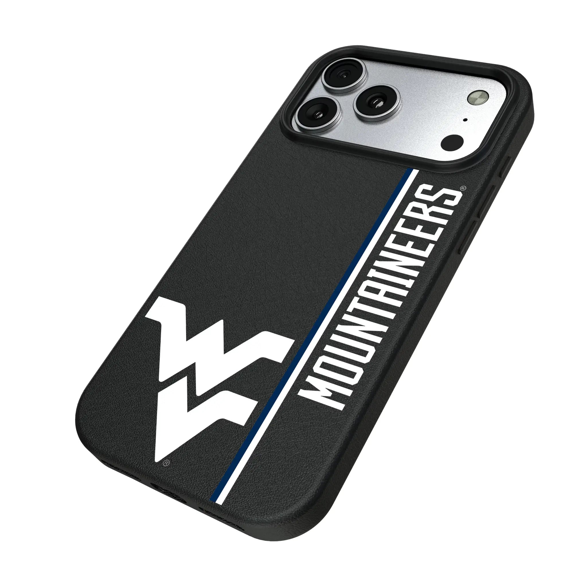 West Virginia University Mountaineers Sidebar iPhone MagSafe Compatible Phone Case for Apple iPhone - Isometric View#Device_iPhone 17 Pro Max