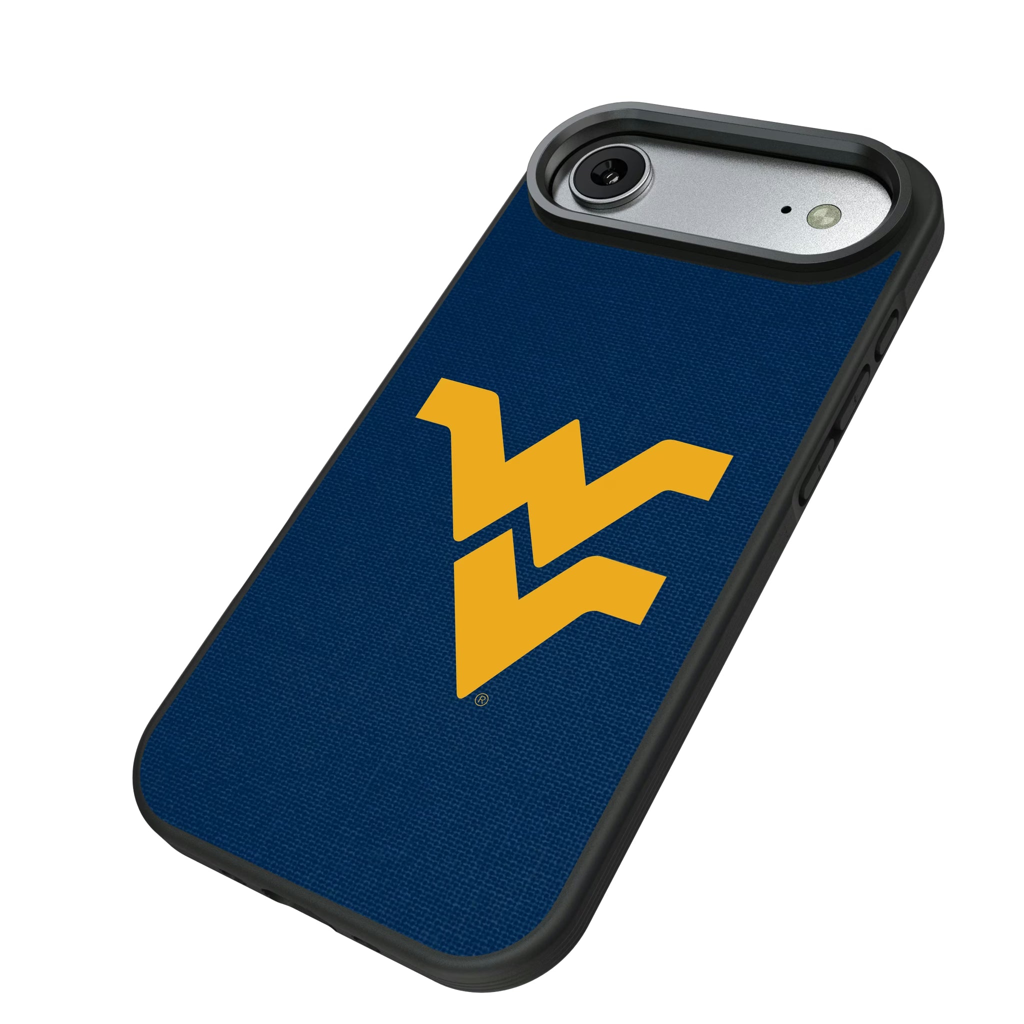 West Virginia University Mountaineers Solid iPhone Bump Phone Case for Apple iPhone - Isometric View#Device_iPhone Air