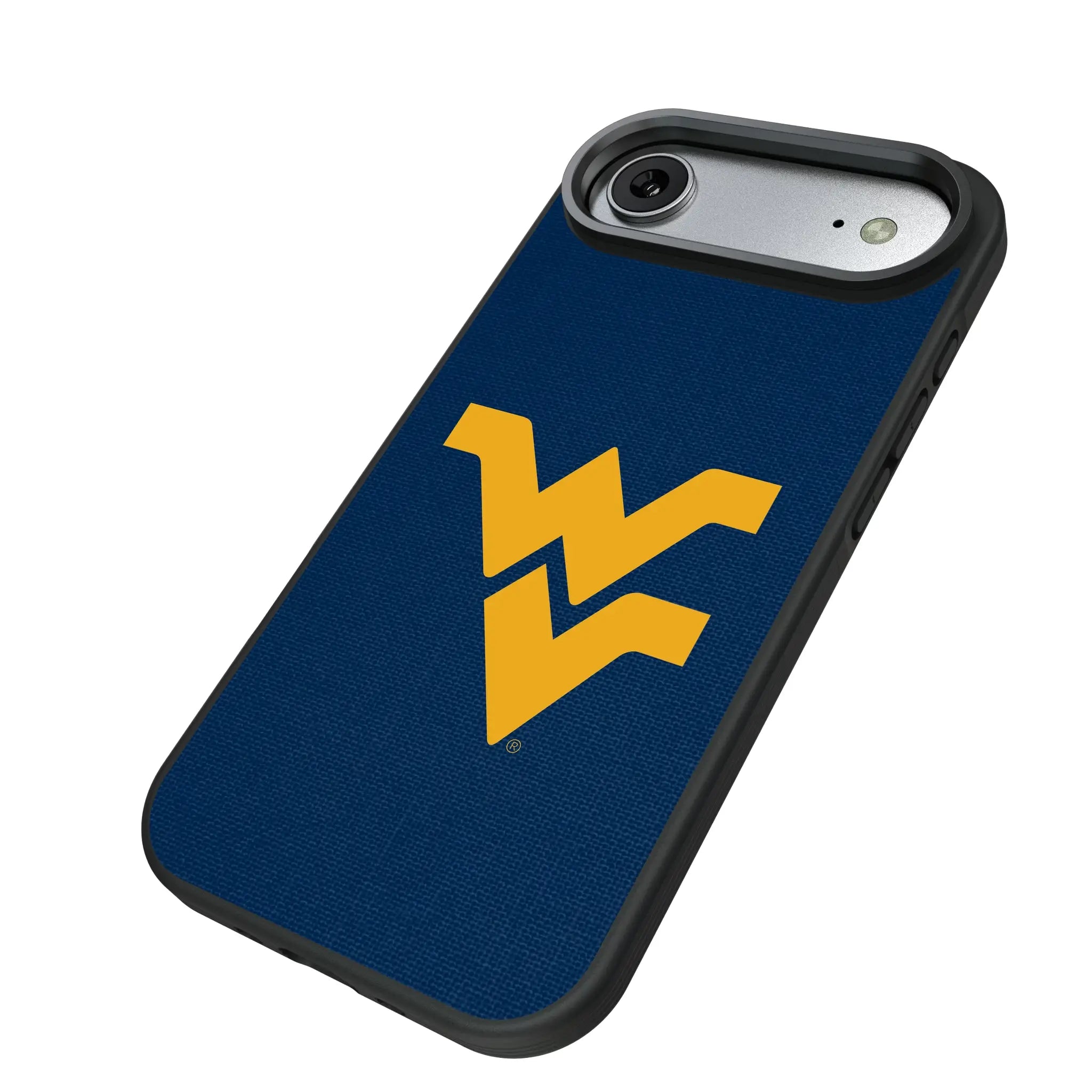 West Virginia University Mountaineers Solid iPhone Bump Phone Case for Apple iPhone - Isometric View#Device_iPhone Air