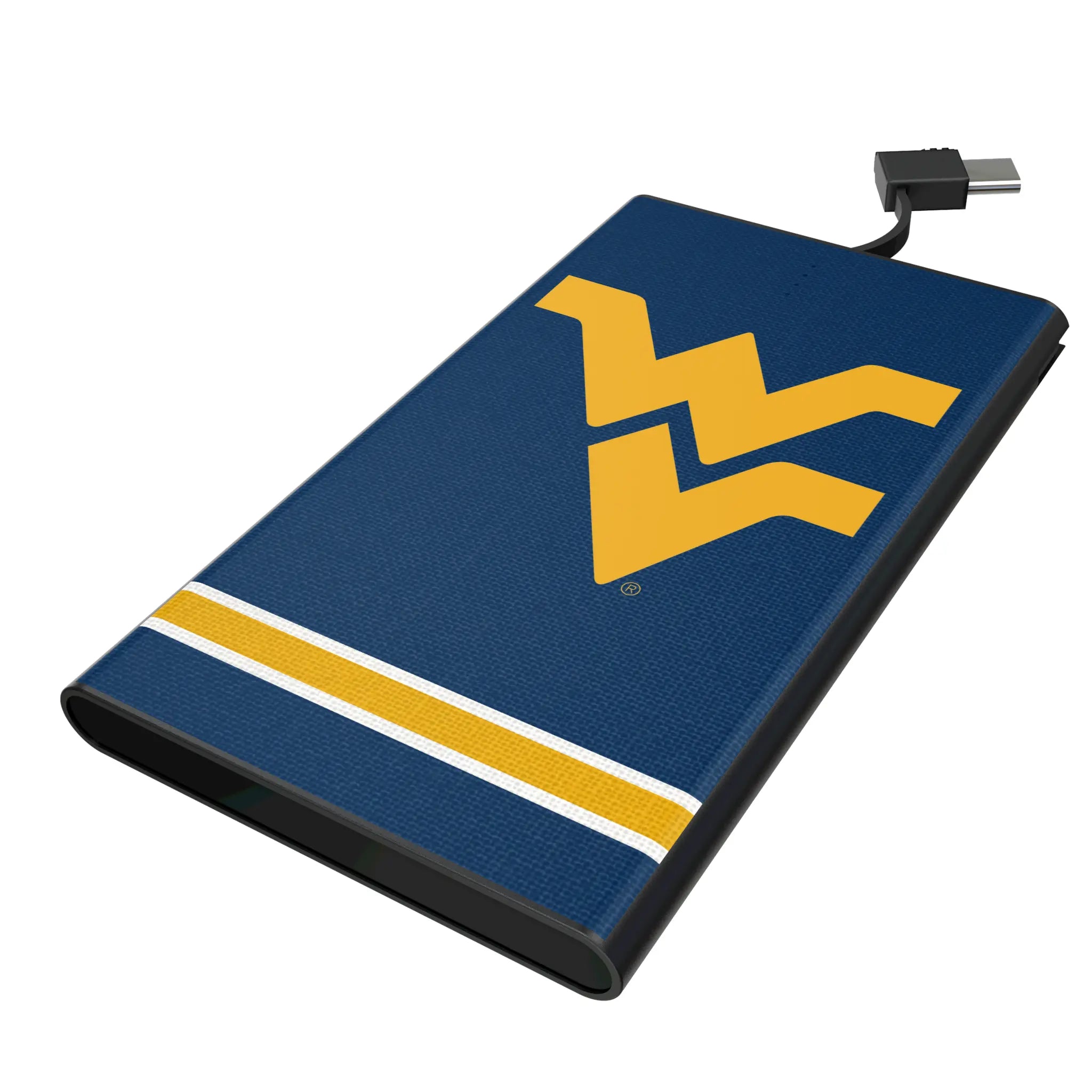 West Virginia University Mountaineers Stripe 5000mAh Flat Power Bank