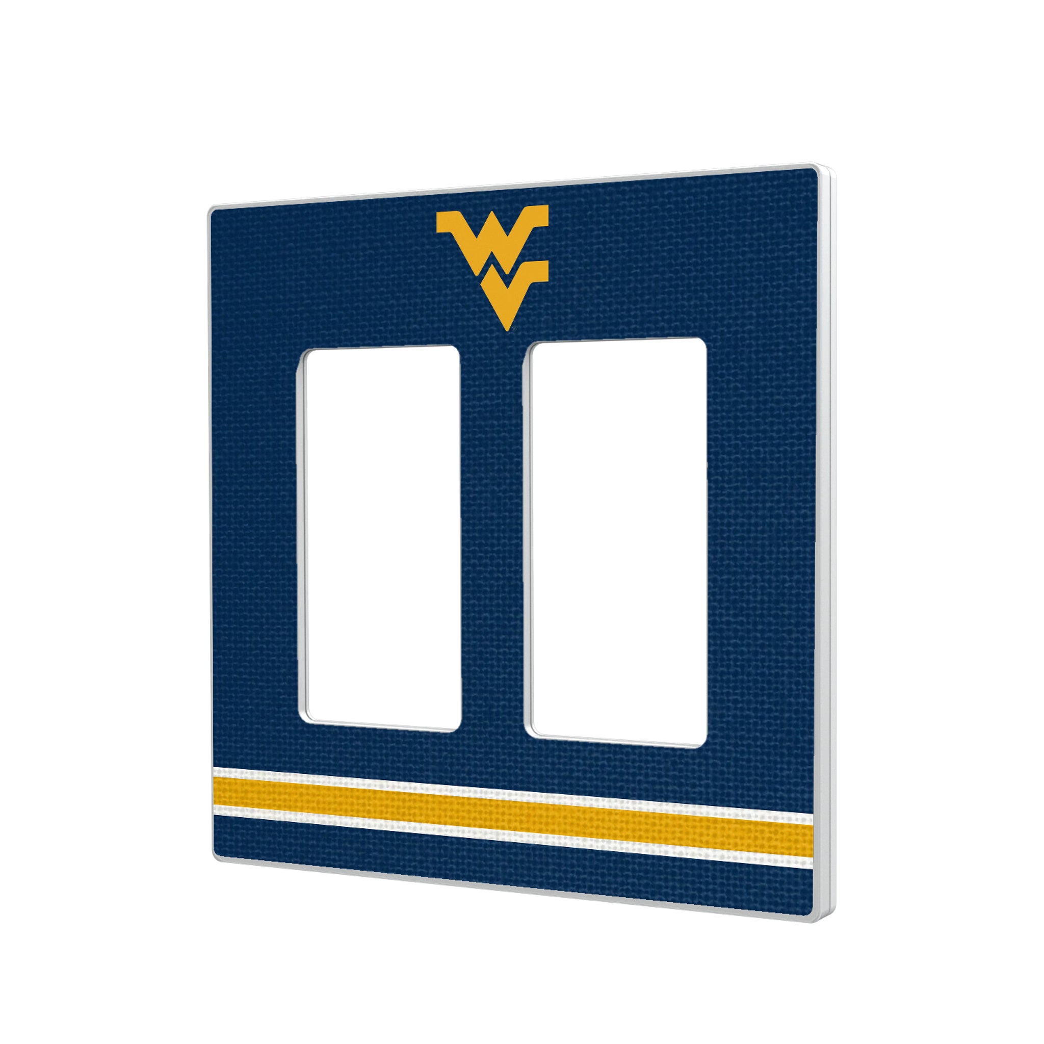 West Virginia University Mountaineers Stripe Hidden-Screw Light Switch Plate#Style_Double Rocker