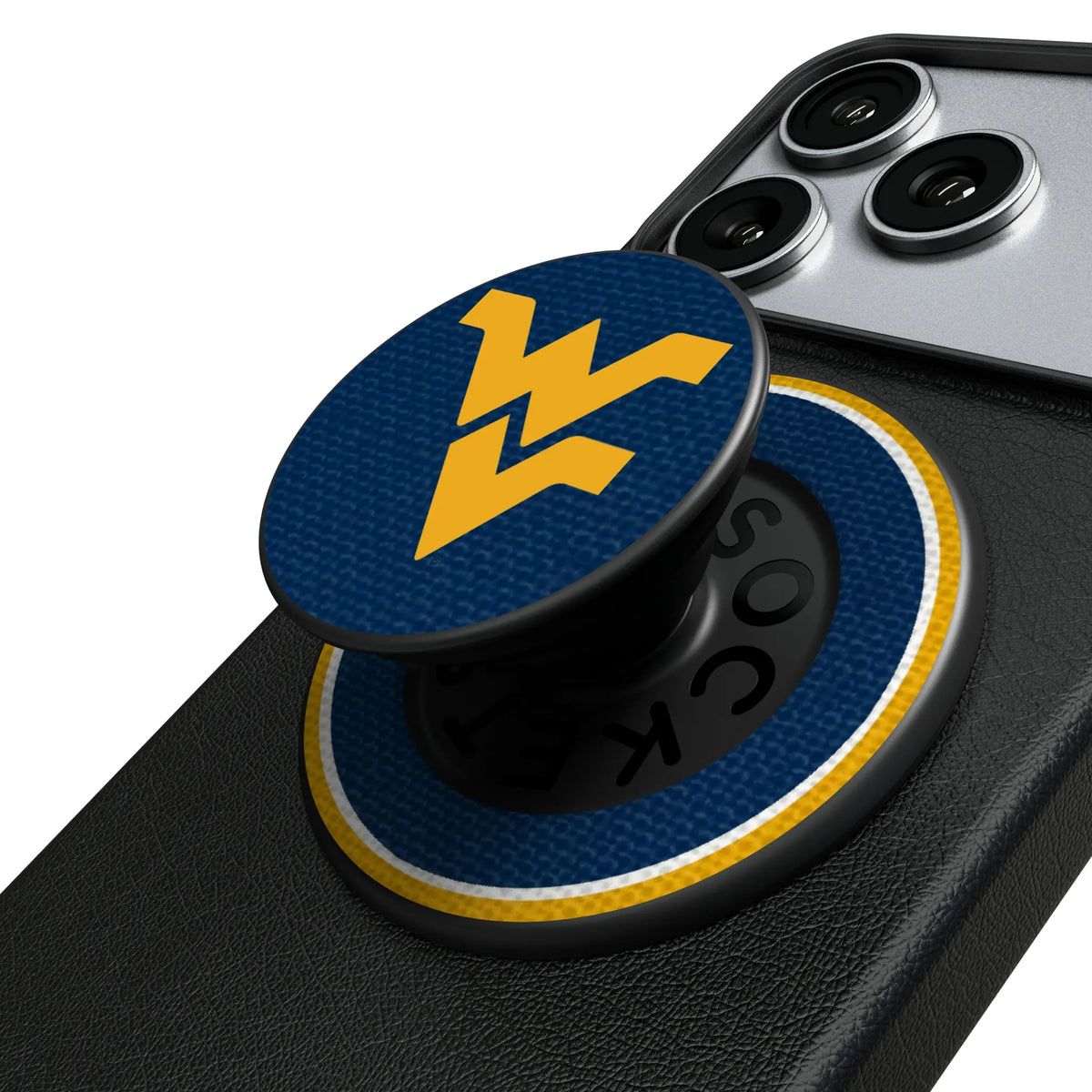 West Virginia University Mountaineers Stripe Popsockets Round Magnetic