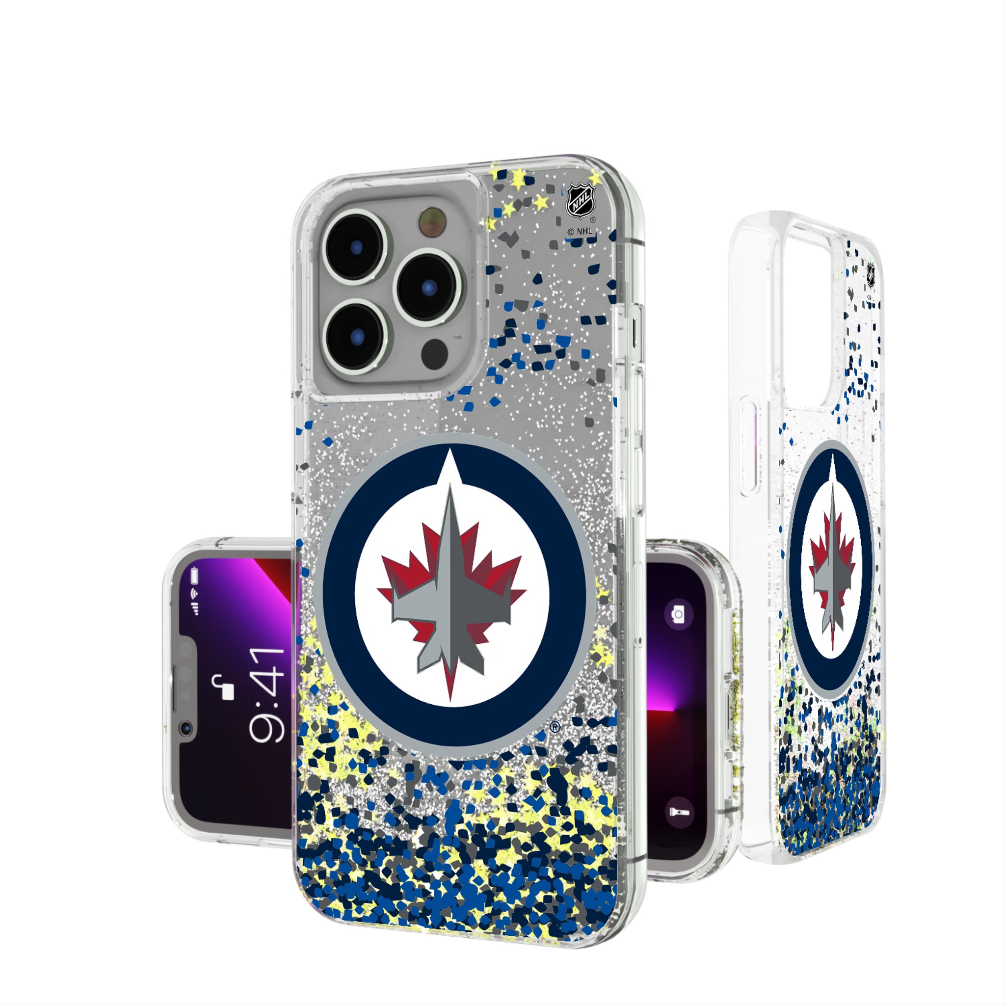 Winnipeg Jets Confetti iPhone Glitter Phone Case for Apple iPhone