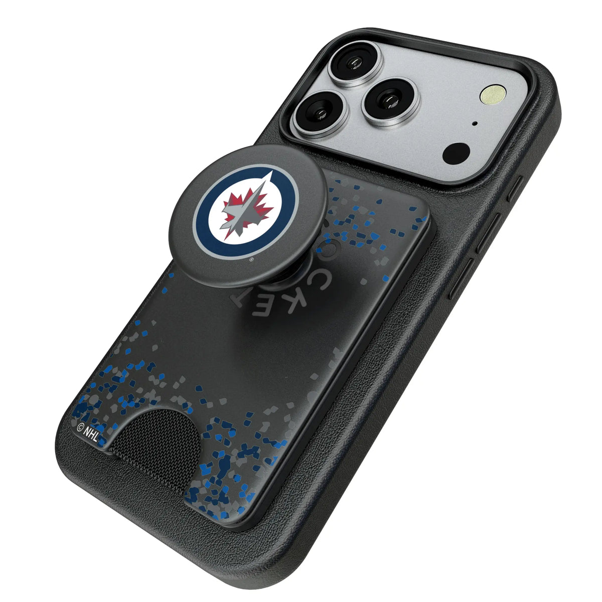 Winnipeg Jets Confetti Popsockets Wallet Magnetic - Isometric View