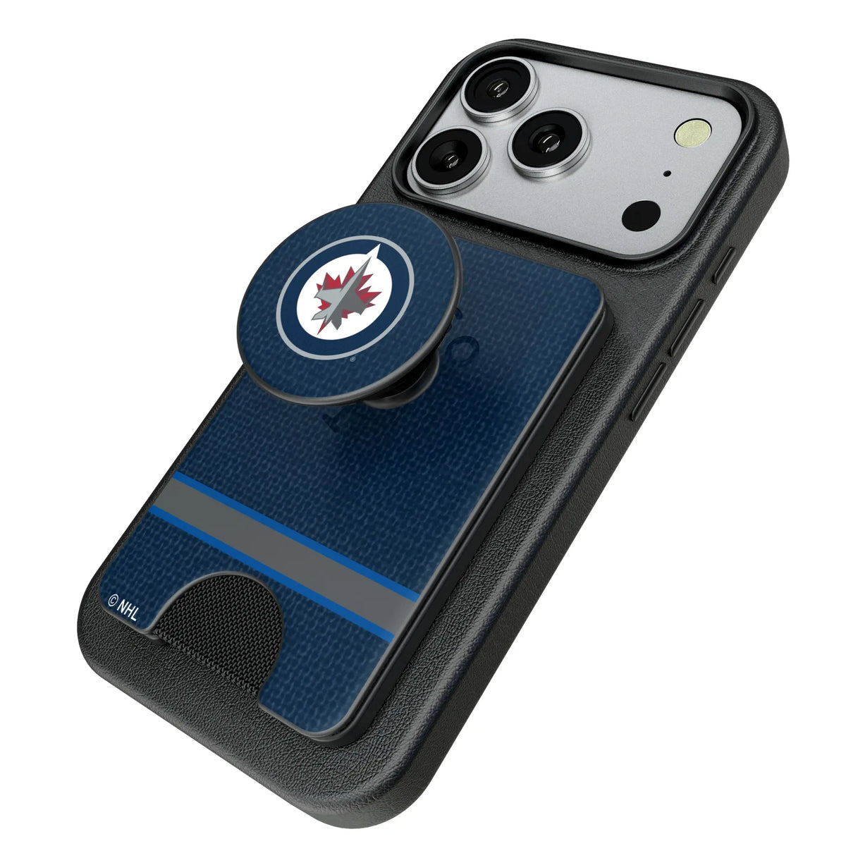 Winnipeg Jets Endzone Solid Popsockets Wallet Magnetic - Isometric View
