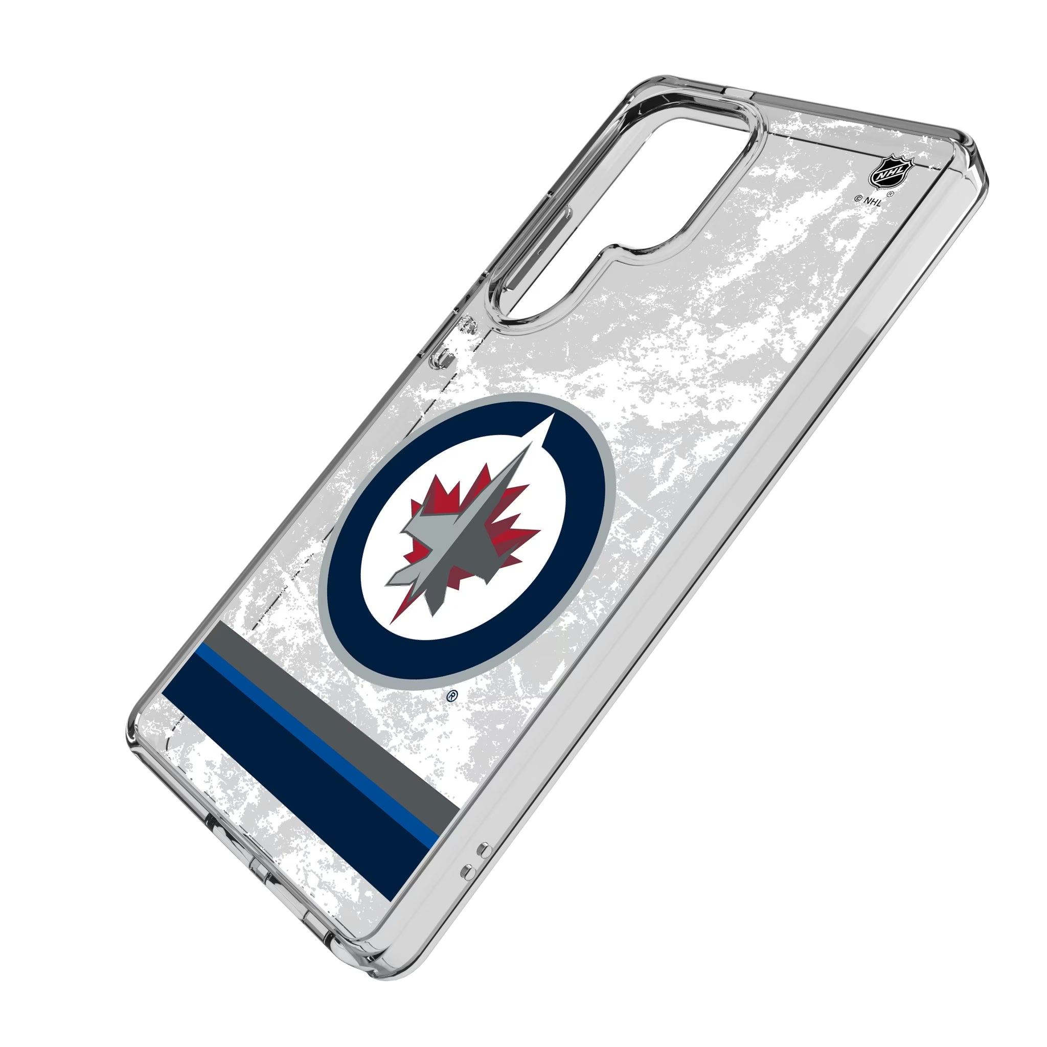 Winnipeg Jets Ice Stripe Galaxy Clear Phone Case for Samsung Galaxy - Isometric View