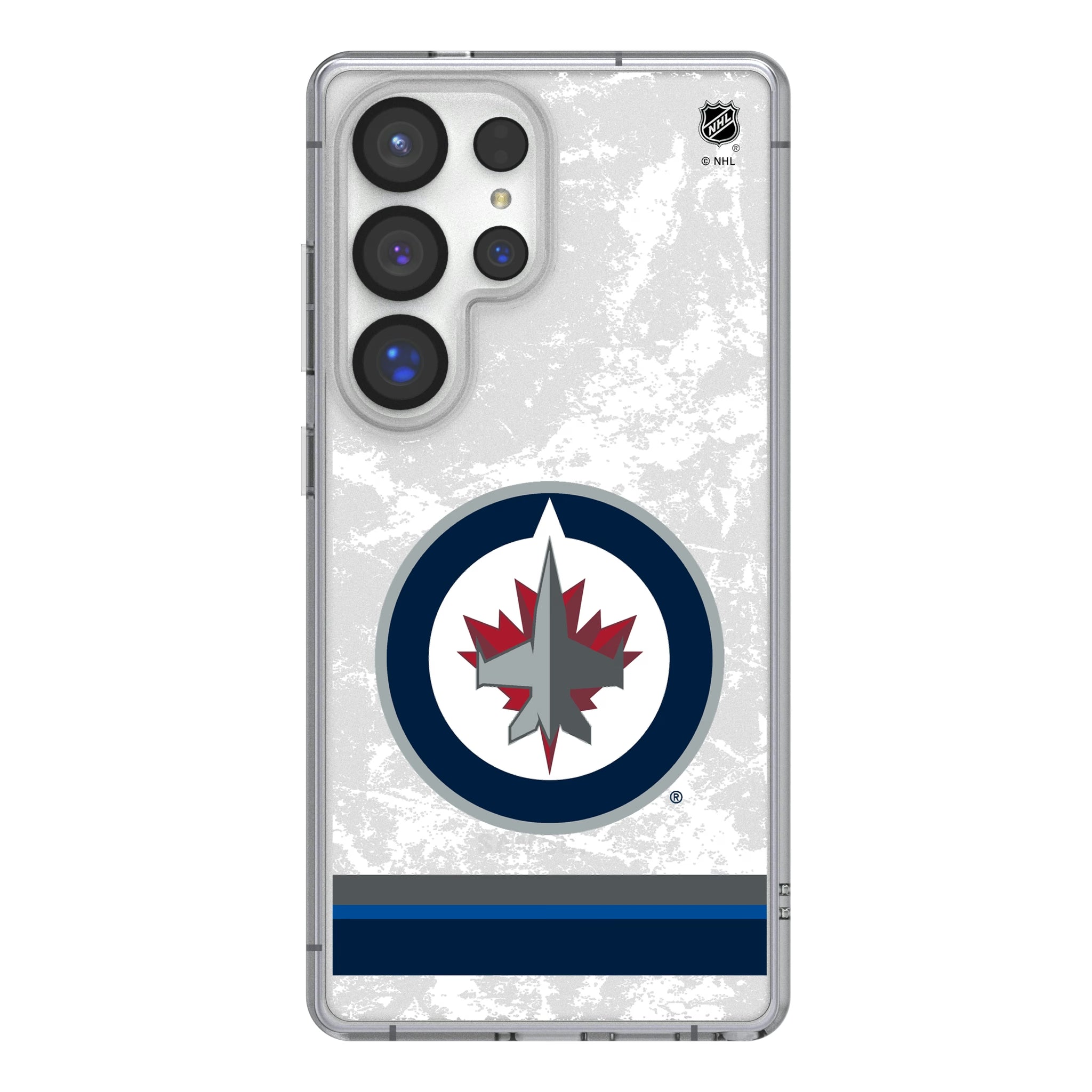 Winnipeg Jets Ice Stripe Galaxy Clear Phone Case for Samsung Galaxy
