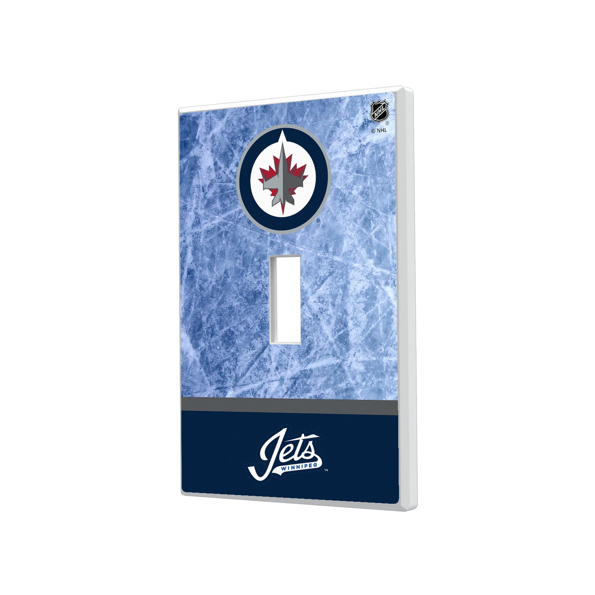 Winnipeg Jets Ice Wordmark Hidden-Screw Light Switch Plate#Style_Single Toggle