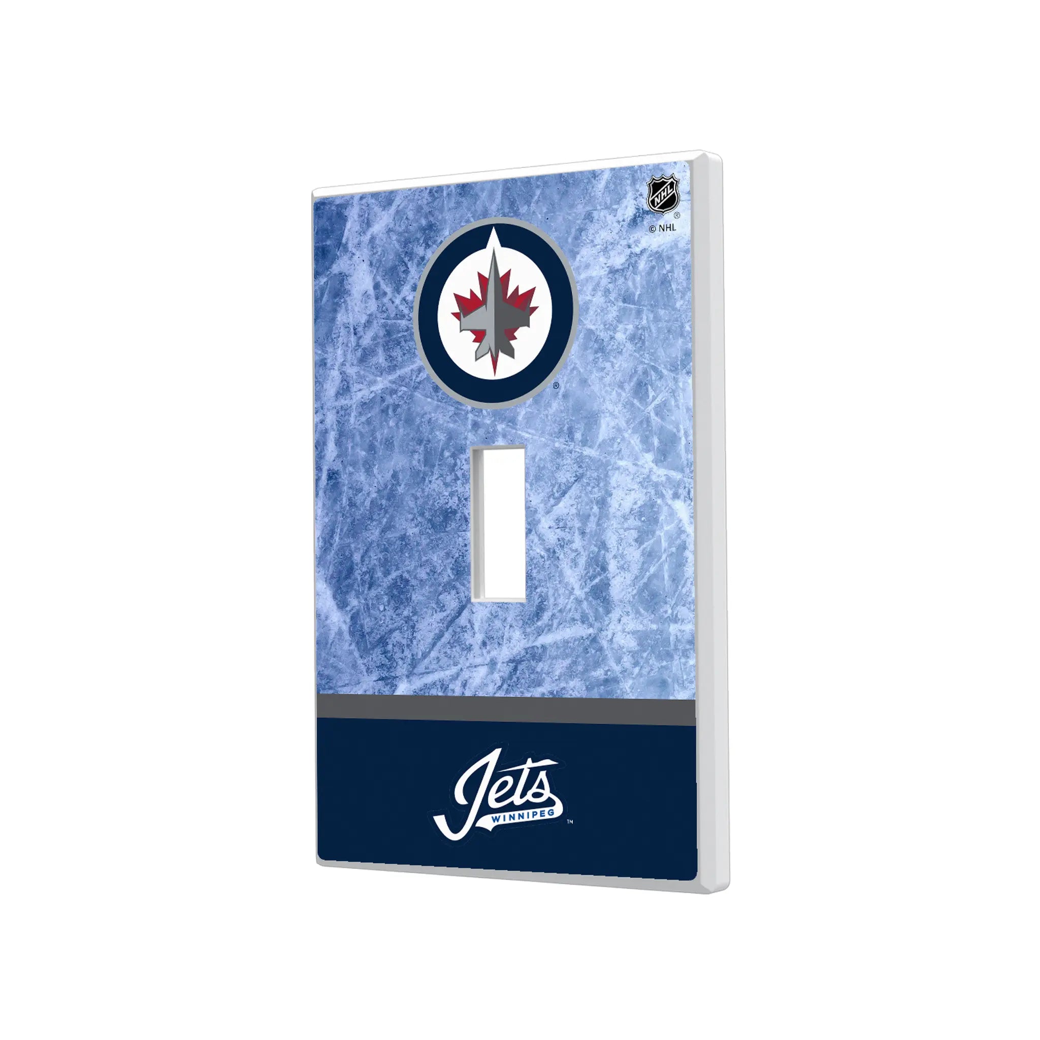 Winnipeg Jets Ice Wordmark Hidden-Screw Light Switch Plate#Style_Single Toggle