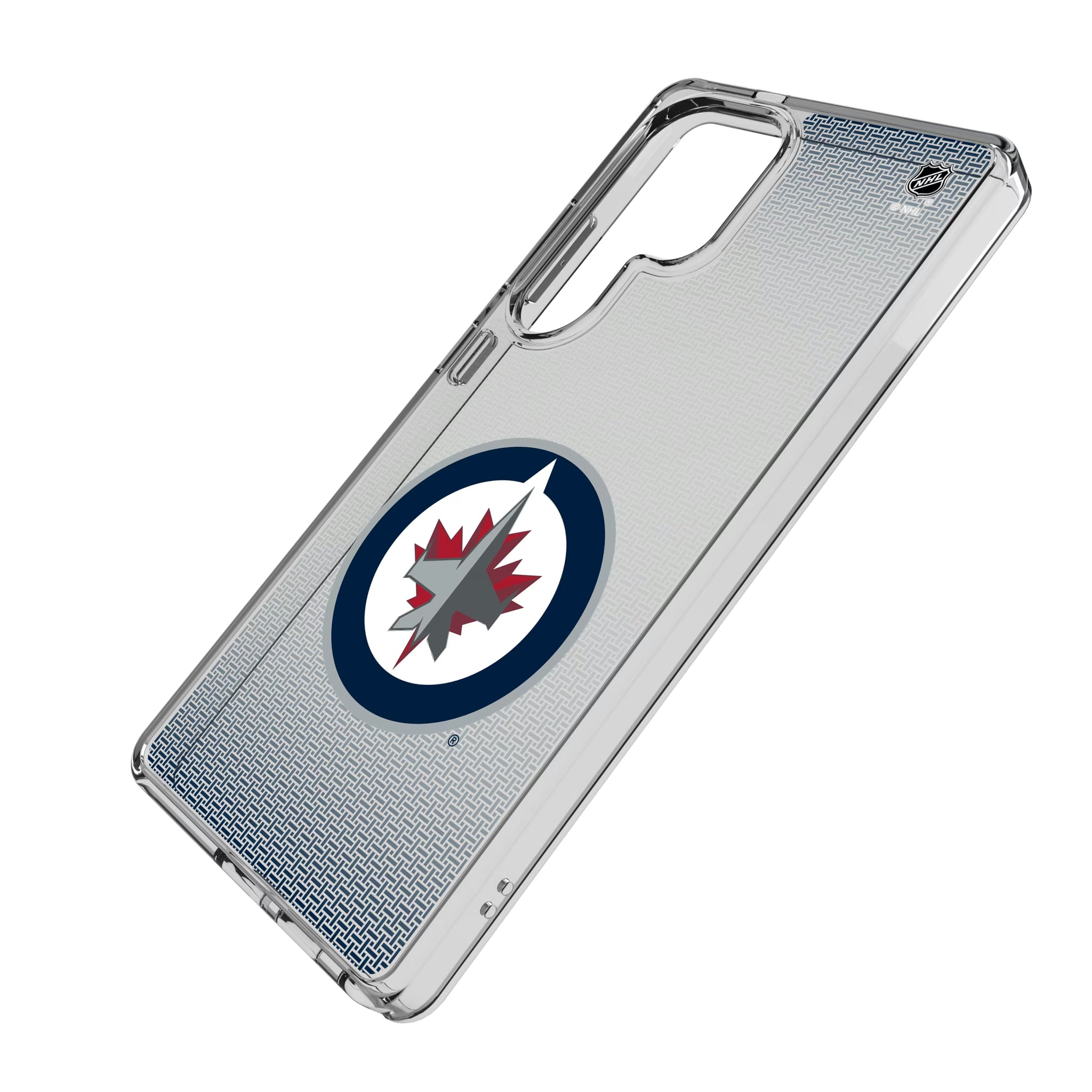 Winnipeg Jets Linen Galaxy Clear Phone Case for Samsung Galaxy - Isometric View