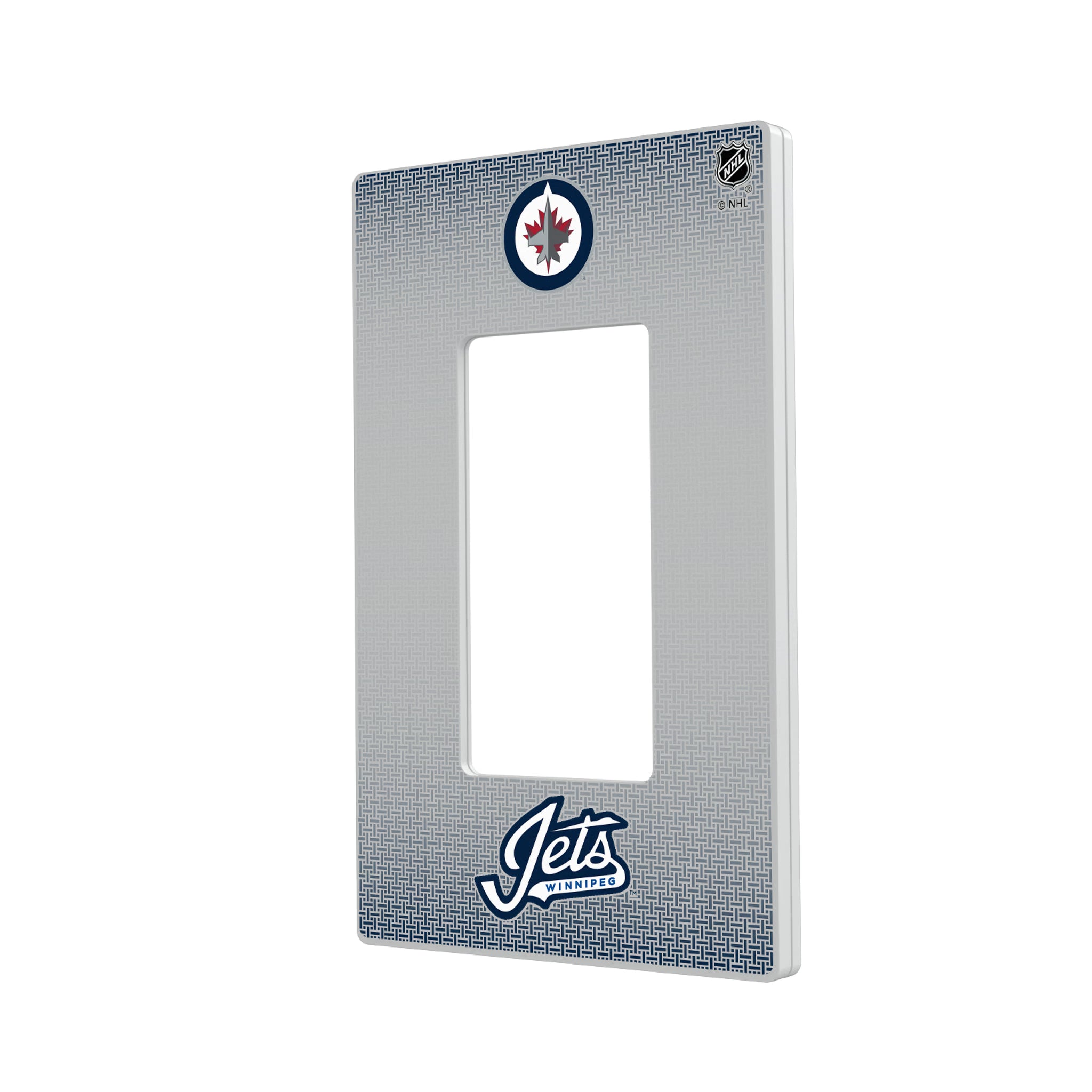 Winnipeg Jets Linen Hidden-Screw Light Switch Plate#Style_Single Rocker