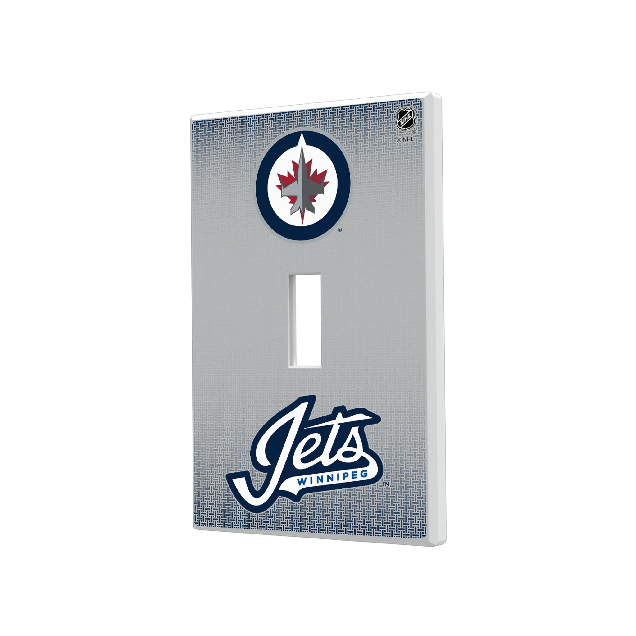 Winnipeg Jets Linen Hidden-Screw Light Switch Plate#Style_Single Toggle