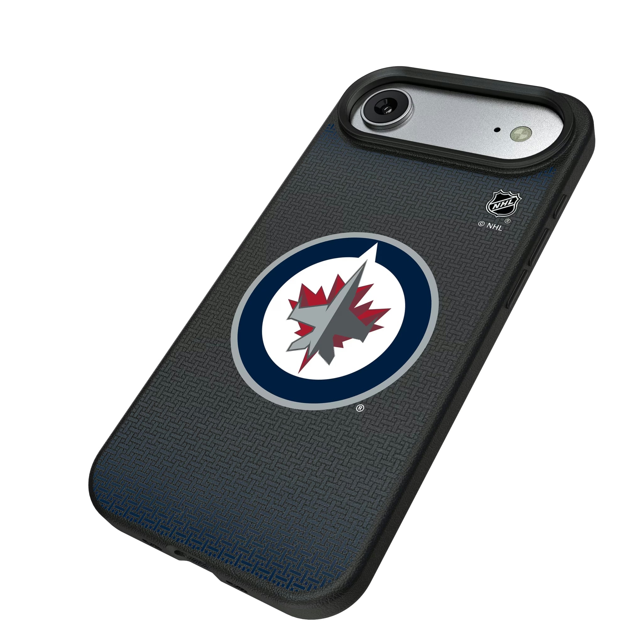 Winnipeg Jets Linen iPhone MagSafe Compatible Phone Case for Apple iPhone - Isometric View#Device_iPhone Air
