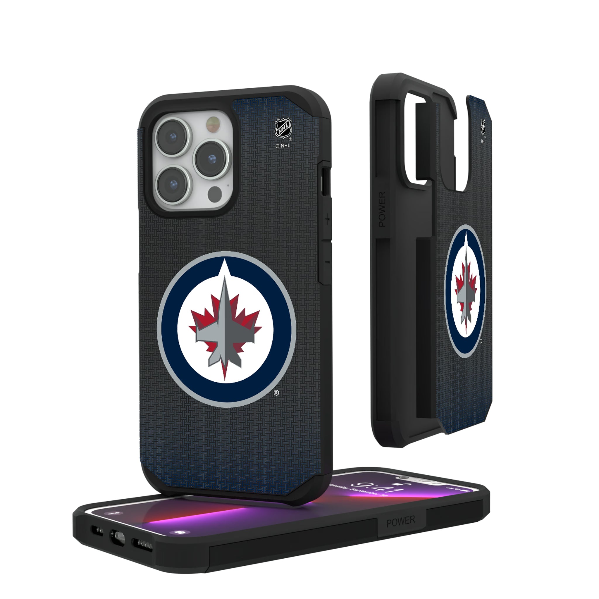 Winnipeg Jets Linen iPhone Rugged Phone Case for Apple iPhone#Device_iPhone 13 Pro