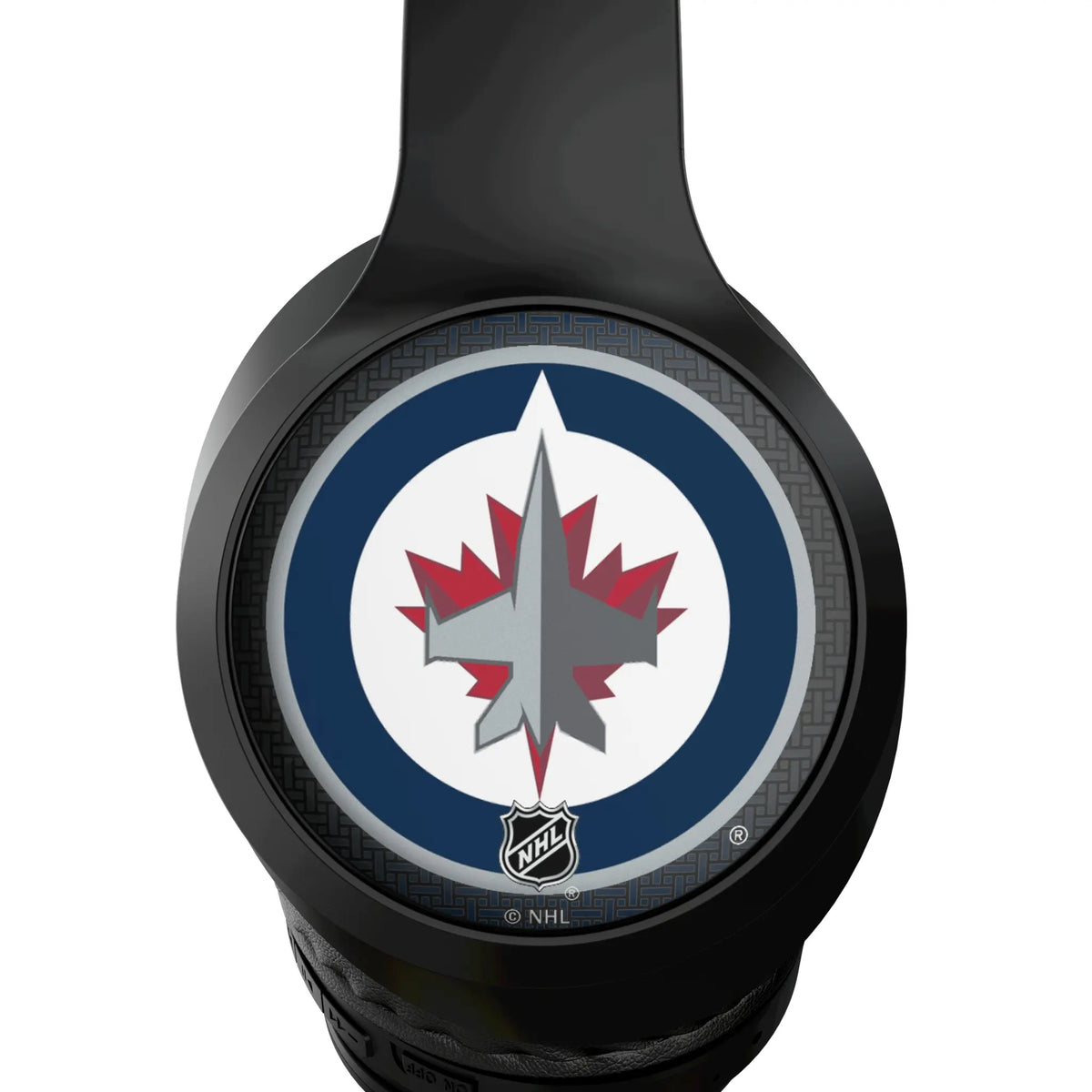 Winnipeg Jets Linen Wireless Over-Ear Headphones With Case - Detail