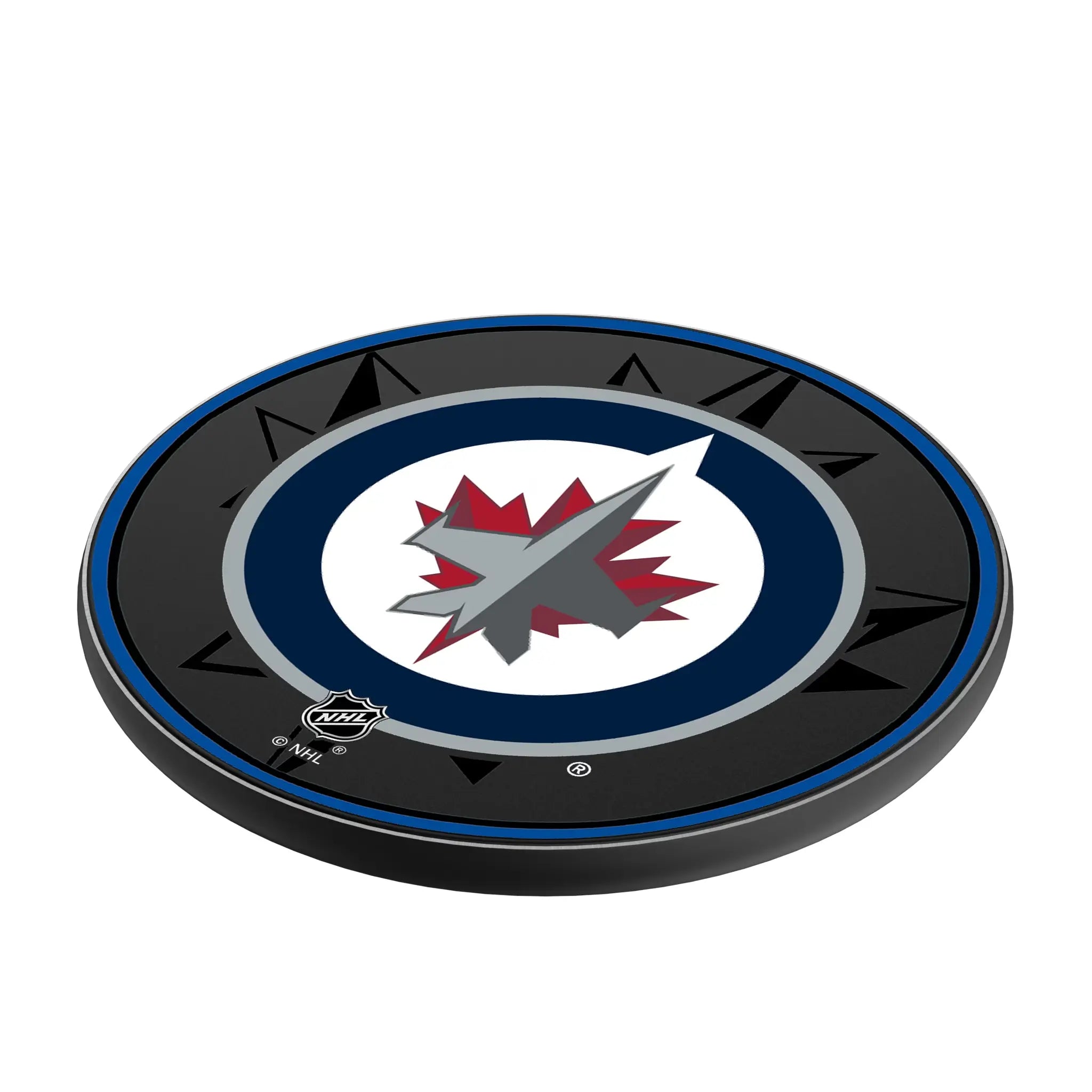 Winnipeg Jets Monocolor Tilt 15-Watt Wireless Charger - Isometric View