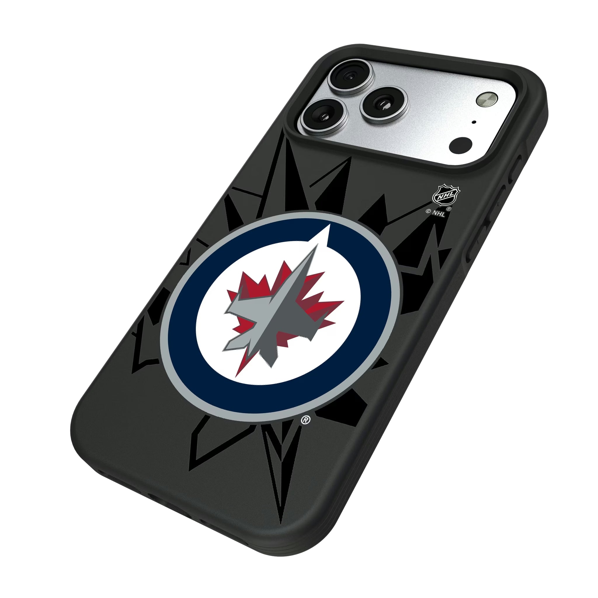 Winnipeg Jets Monocolor Tilt iPhone Bump Phone Case for Apple iPhone - Isometric View#Device_iPhone 17 Pro Max