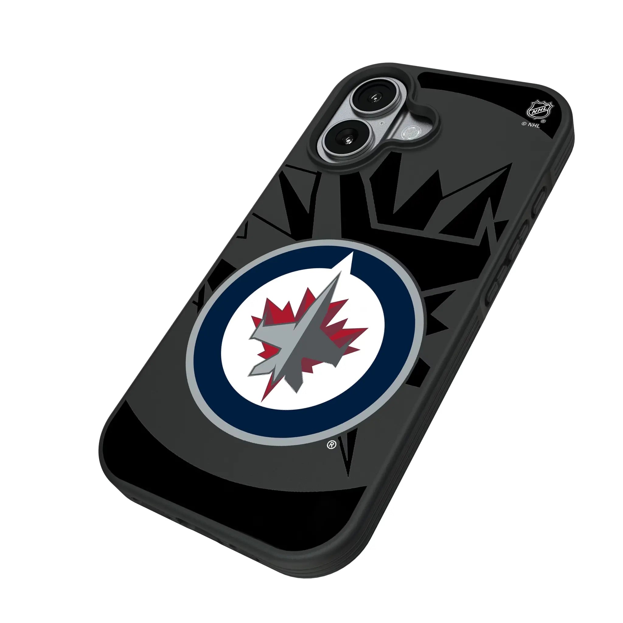 Winnipeg Jets Monocolor Tilt iPhone Bump Phone Case for Apple iPhone - Isometric View#Device_iPhone 17